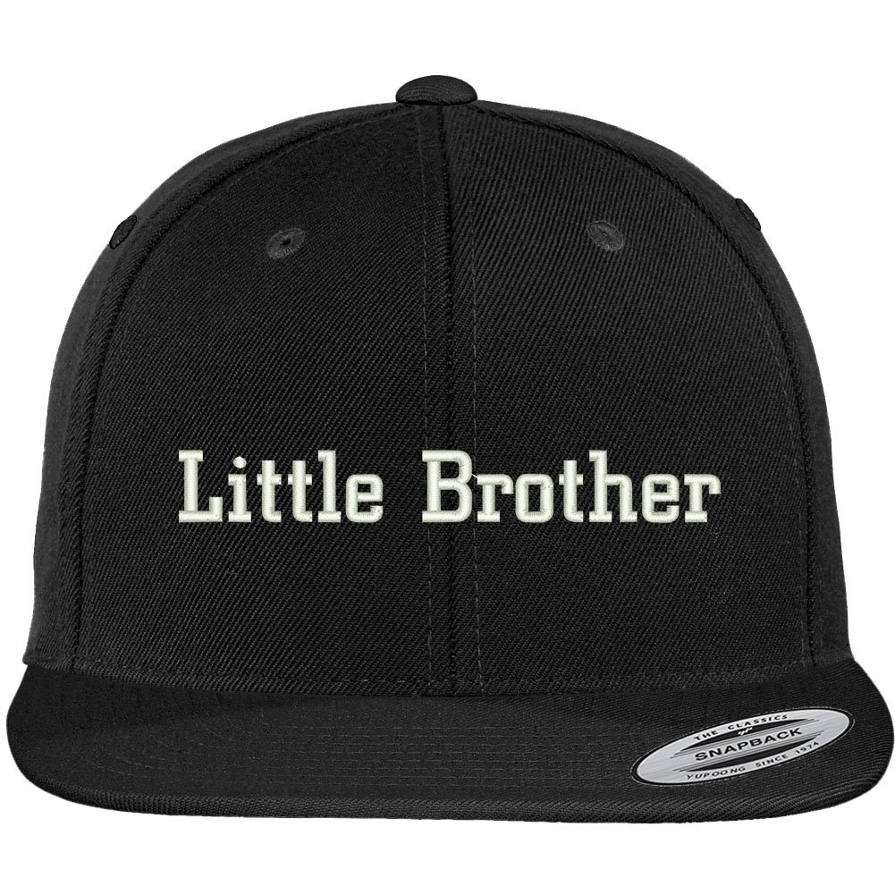 Trendy Little Brother Embroidered Flat Bill Snapback Hat - Adjustable Dad Cap for Men & Women - Perfect for Streetwear, Hip Hop Fashion & Casual Outfits