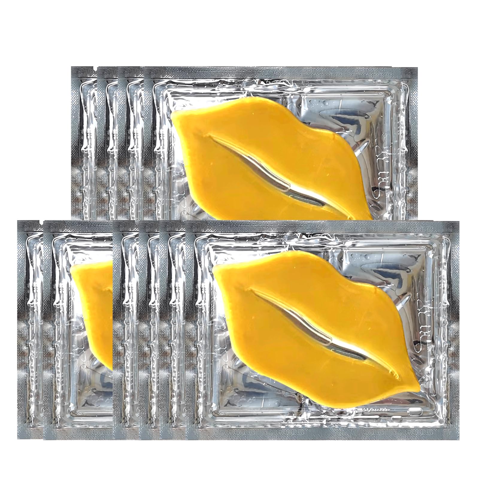 30 PCS Collagen Lip Masks for Dry Lips - Hydrating Gel Lip Mask Sheets to Remove Dead Skin, Moisturize & Lighten Lip Lines (Gold) | Perfect for Night Care, Travel & Winter Lip Treatment