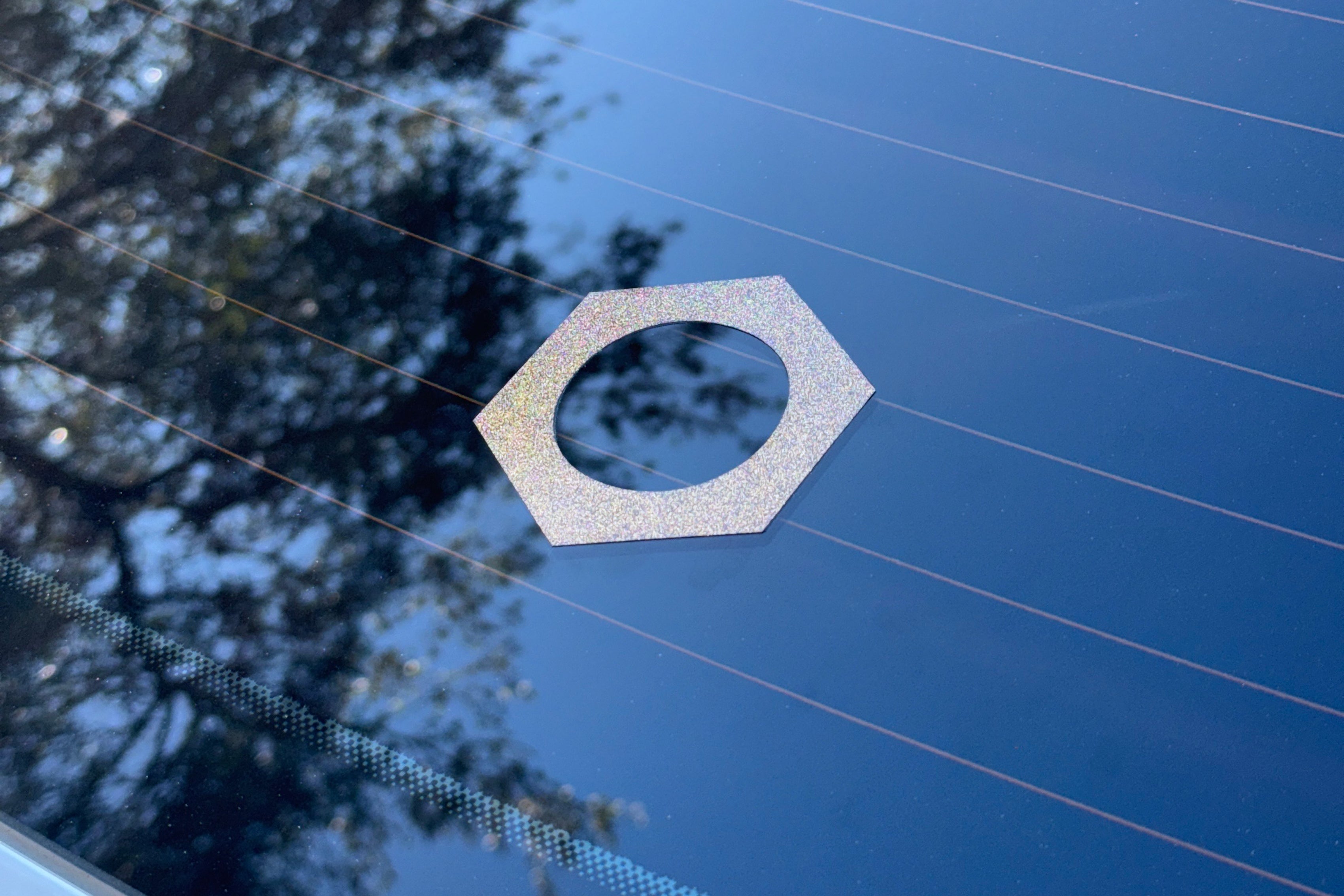 3M Reflective Die Cut Vinyl Hex Logo Decal - Custom Car Stickers for Vehicles, Motorcycles & Helmets - High Visibility Safety Decals for Night Driving & Outdoor Adventures