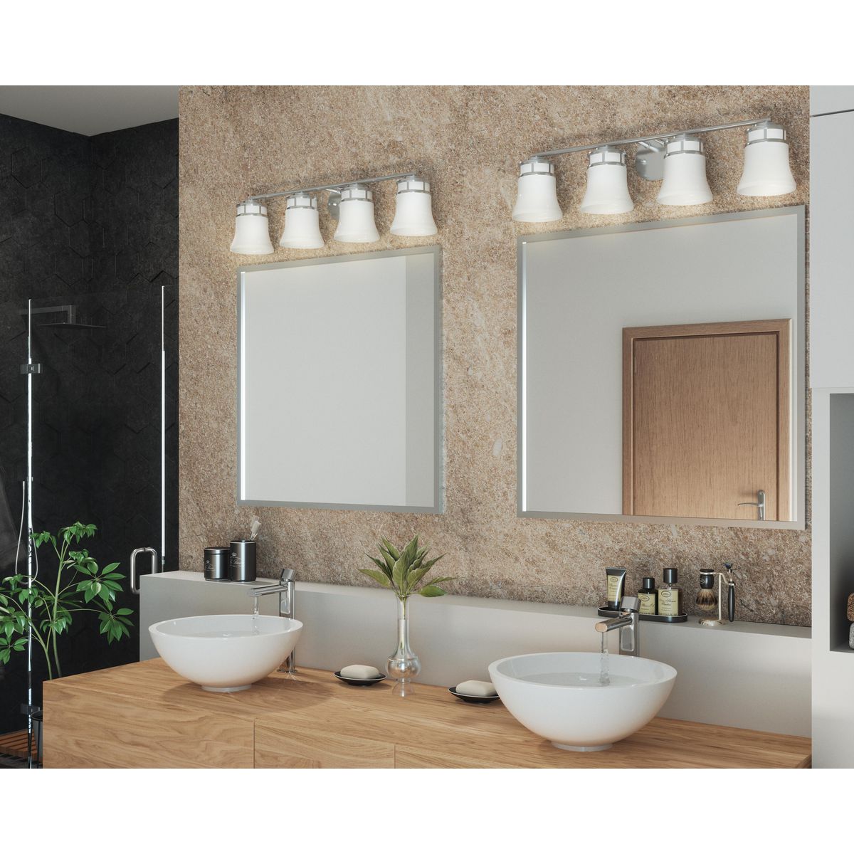 Cascadia Collection 4-Light Bathroom Vanity Light Fixture - Modern LED Lighting for Bathroom, Powder Room & Dressing Area