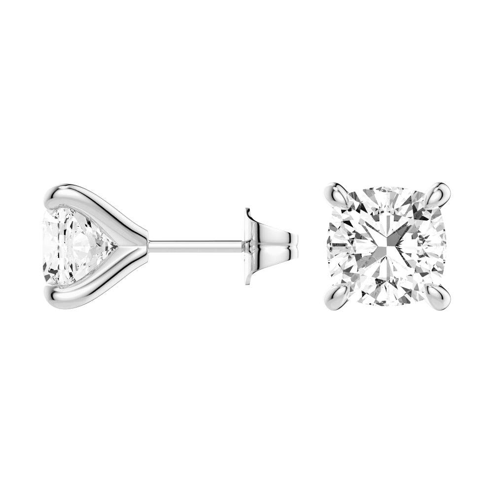 1 CT Cushion Cut Moissanite Stud Earrings for Women - Hypoallergenic 925 Sterling Silver Earrings for Everyday Wear & Special Occasions