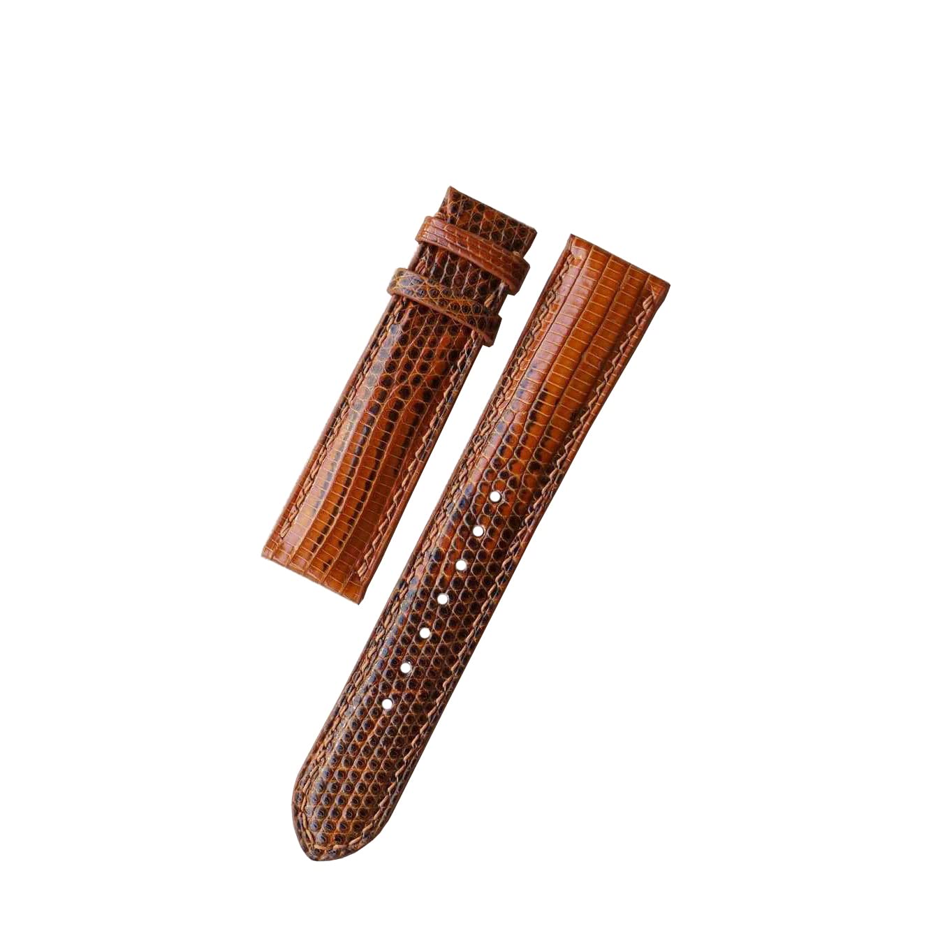 Handmade Terracotta Lizard Leather Watch Band with Steel Folding Clasp - 19mm Orange Watch Strap for Men & Women | Perfect for Casual, Business & Outdoor Activities
