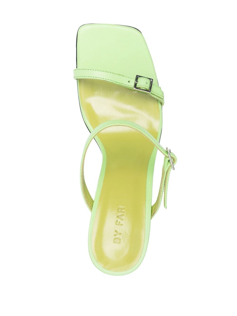 BY FAR PRE Sandals for Women - Green Leather Strappy Sandals | Comfortable Summer Shoes for Beach, Vacation & Casual Outings