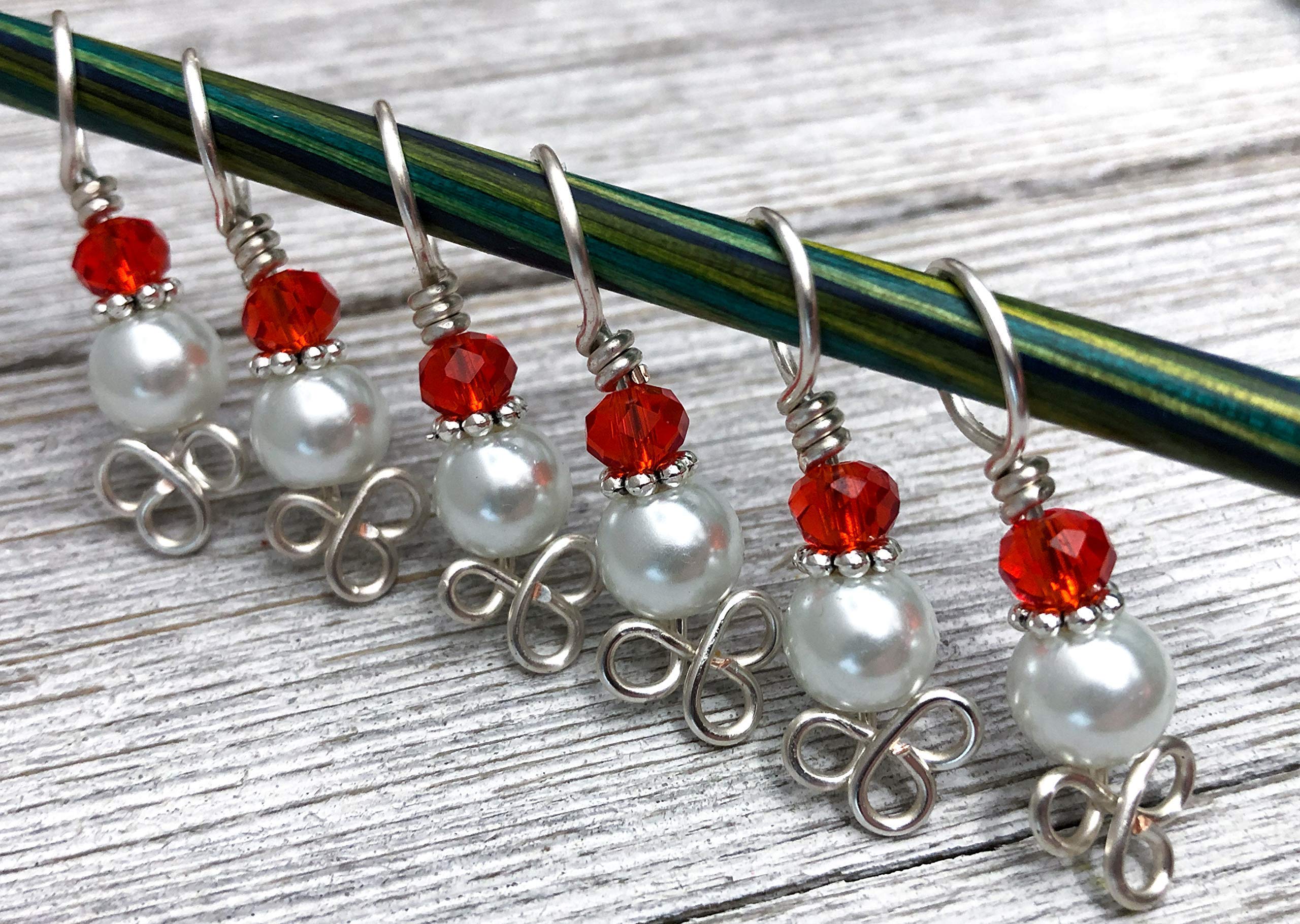 Celtic Knot and Pearl Stitch Markers for Knitting - Handmade Knitting Accessories for Crochet, Loom & Yarn Crafts - Perfect for Counting Rows & Stitch Patterns