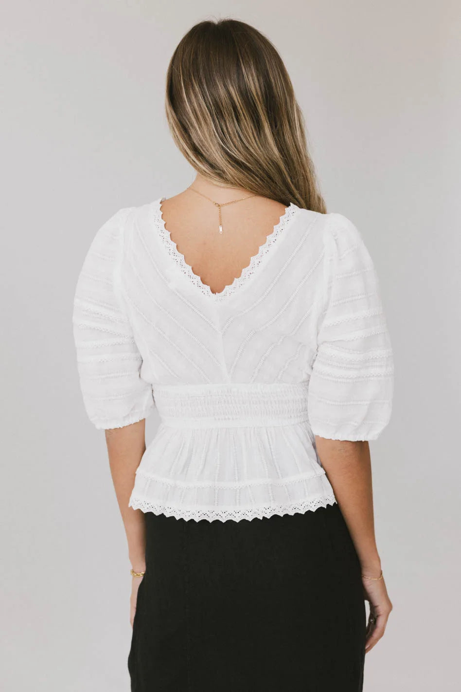 Nika Lace Ruffle Blouse for Women - Elegant Floral Lace Top with Ruffled Sleeves - Perfect for Date Night, Office Wear & Special Occasions