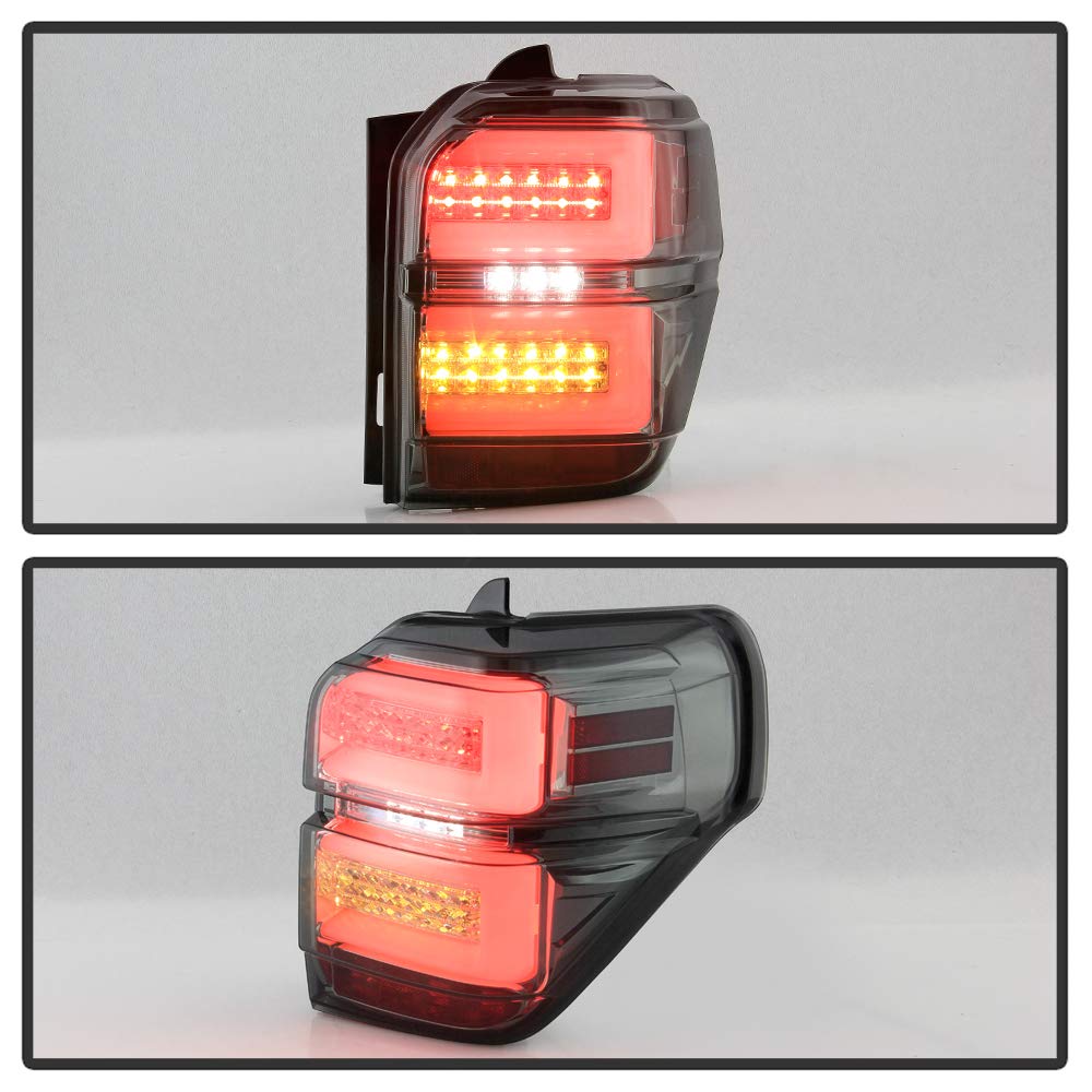 ACANII Full LED Tube Tail Lights with Sequential Turn Signal for 2010-2020 Toyota 4Runner SUV - Smoked Lens Design, Left & Right Pair - Perfect for Off-Roading & Night Driving