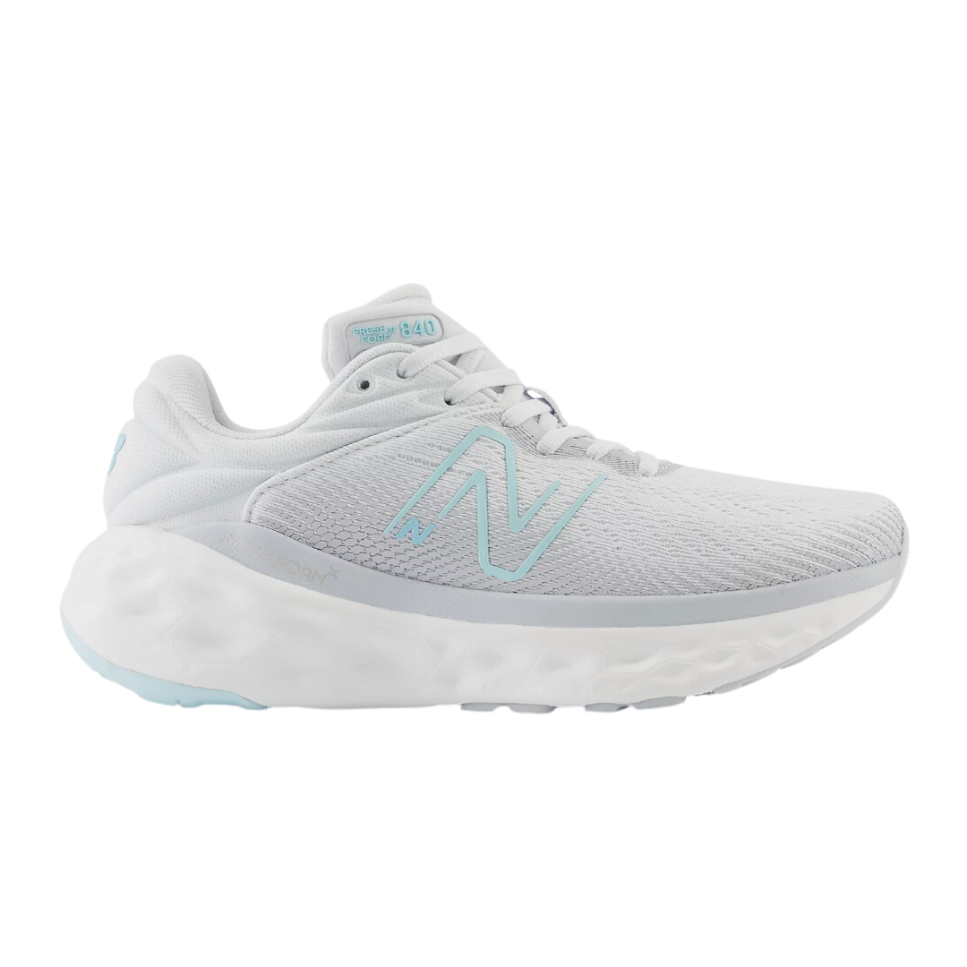 New Balance Women's Fresh Foam x 840v1 Running Shoes - Quartz Grey with Virtual Blue & Bright Cyan (D Width) | Lightweight Cushioned Sneakers for Jogging, Gym Workouts & Everyday Comfort