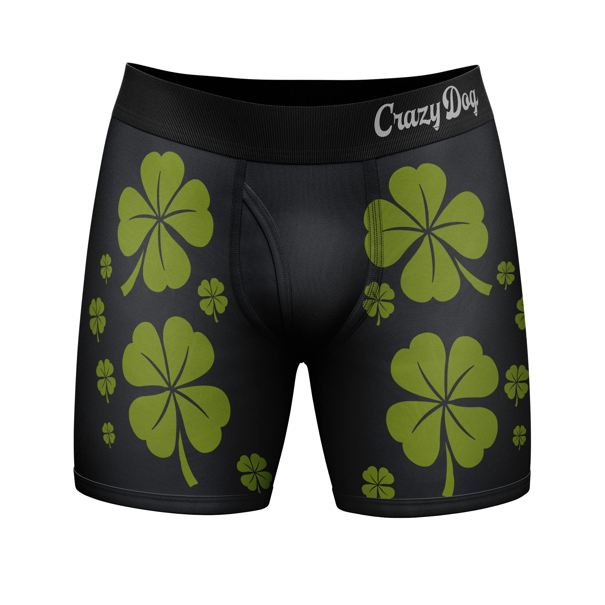 Funny St. Patrick's Day Boxer Briefs for Men - Lucky Novelty Underwear with Crazy Dog Graphic | Perfect for Irish-Themed Parties & Gifts