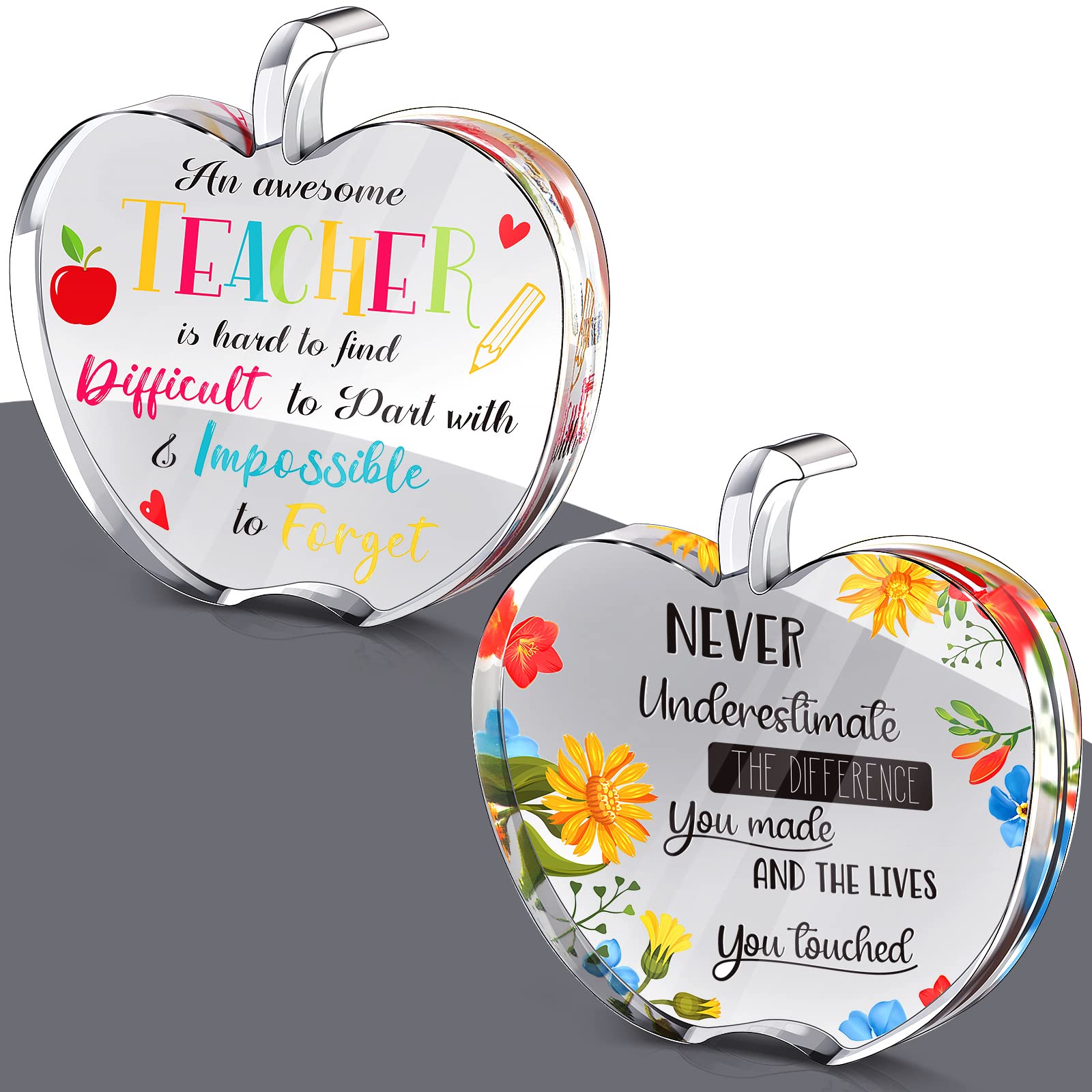 Chunful 2-Piece Sunflower Acrylic Teacher Appreciation Gift Set - Perfect for Graduation, Christmas, Retirement & Thank You Gifts from Students | Class of 2025 Keepsake for Educators | Ideal for Classroom Decor & Teacher Recognition Events