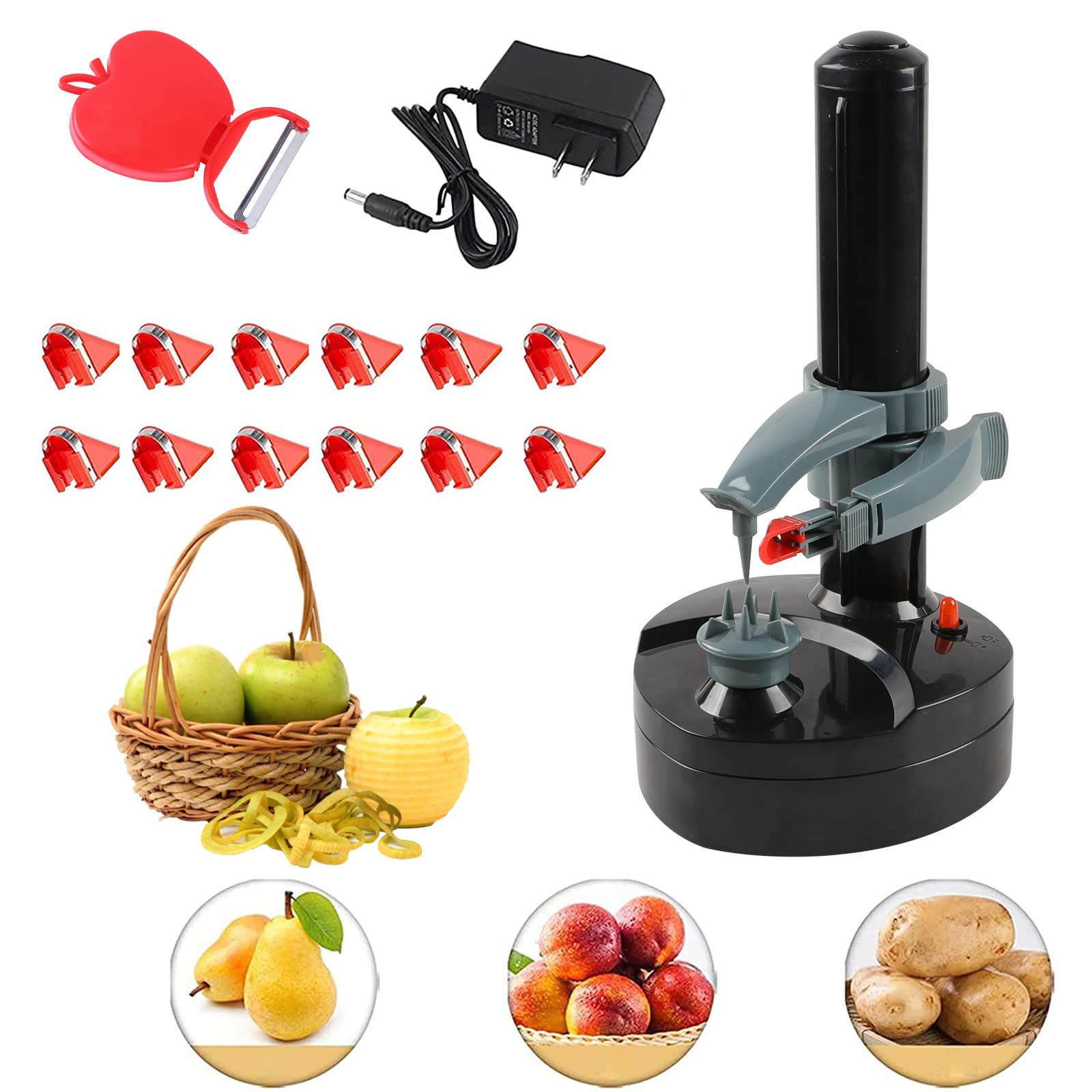 Electric Potato Peeler - Automatic Rotating Peeling Tool for Potatoes, Apples, Fruits & Vegetables | Easy Kitchen Gadget for Effortless Meal Prep & Healthy Cooking