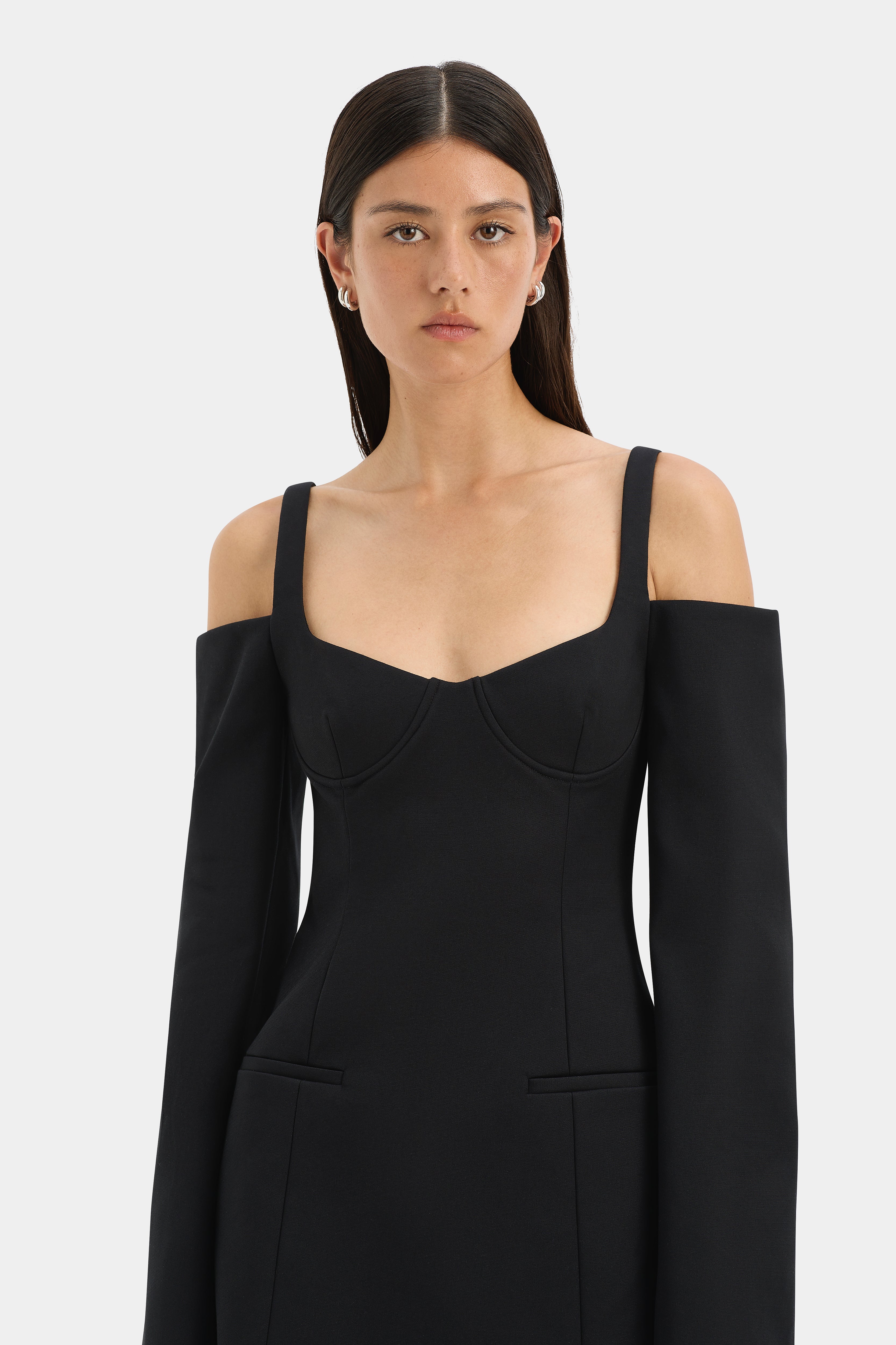 Sandrine Long Sleeve Mini Dress - Women's Elegant Bodycon Party Dress for Evening Out, Date Night & Special Occasions