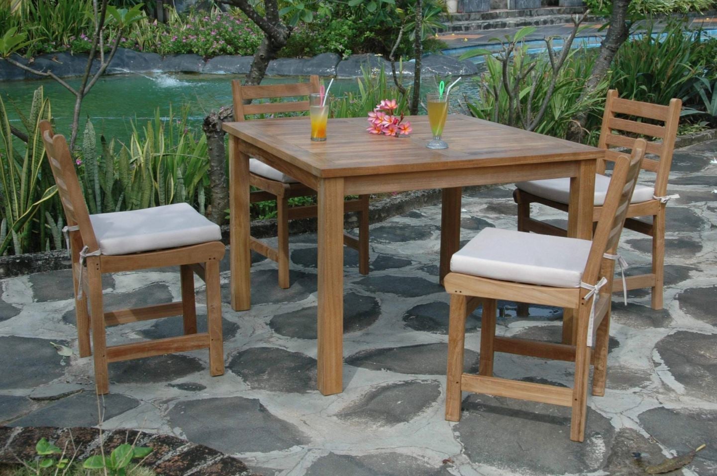 Anderson Teak Montage Windham 5-Piece Outdoor Dining Set (Set 206) - Patio Furniture for Garden, Backyard & Poolside Dining