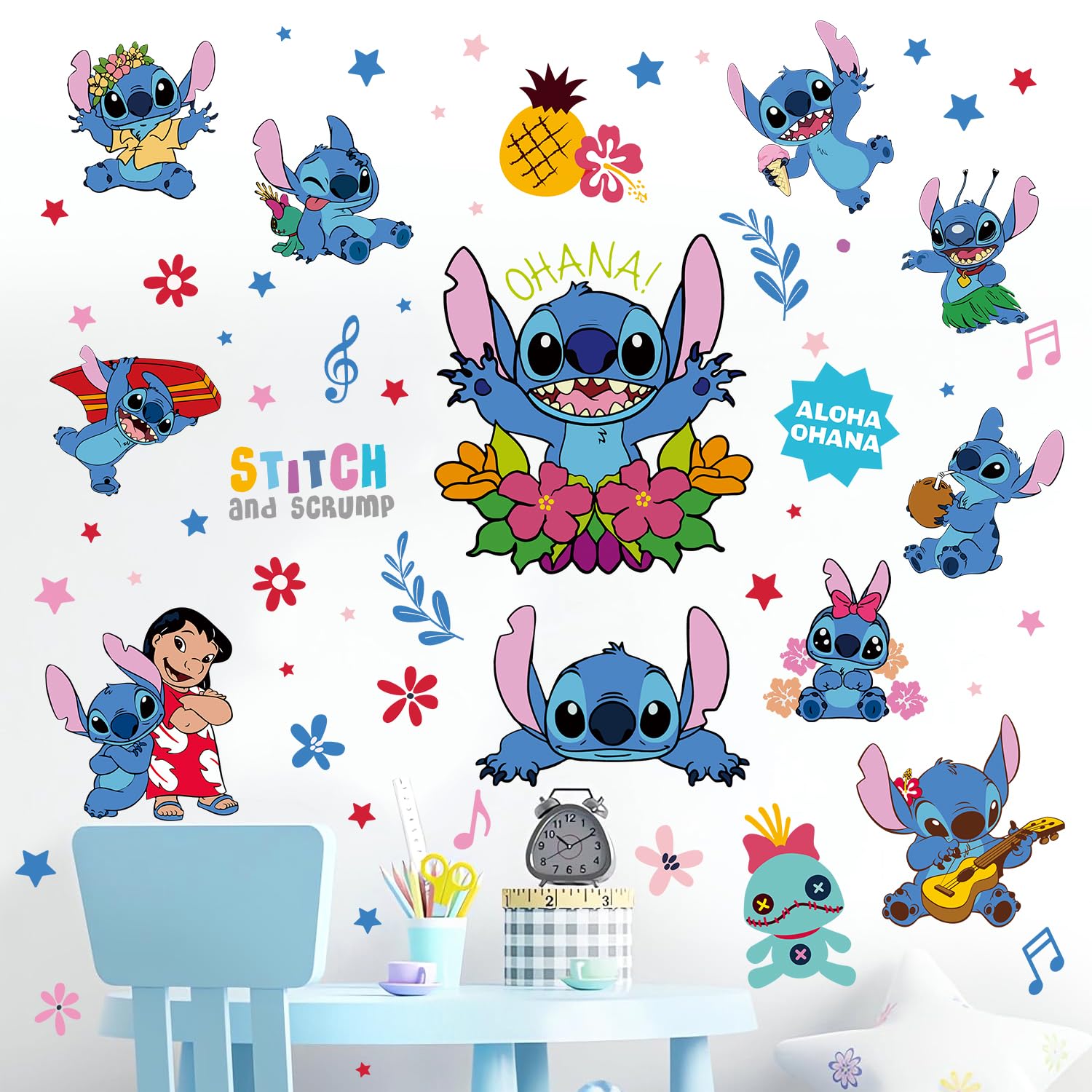 Kids Wall Stickers - Cartoon Character Removable Decals for Nursery, Bedroom & Playroom | DIY Home Decor by HeyAlpha | Perfect for Girls' Rooms & Living Room Wall Art
