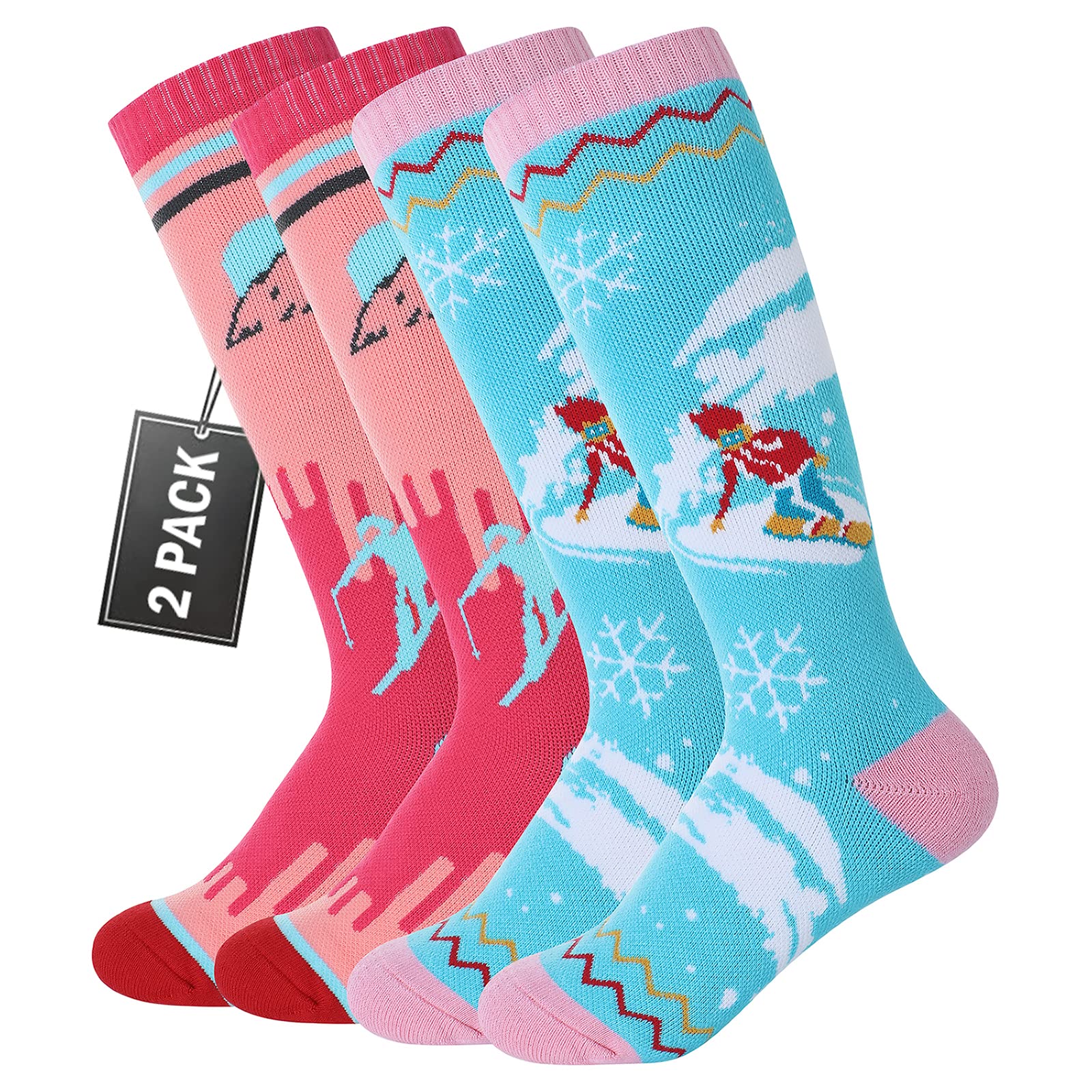 American Trends Kids Wool Socks - Winter Warm Thick Woolen Socks for Boys & Girls - Perfect for Skiing, Snowboarding & Cold Weather Activities