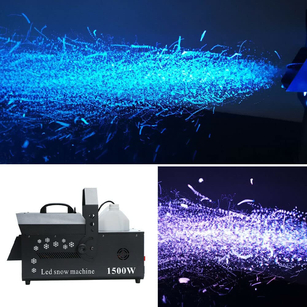 1500W LED Snow Machine with LCD Display & Remote Control - High Power Artificial Snow Maker for Outdoor Christmas, Wedding, Party & Stage Effects