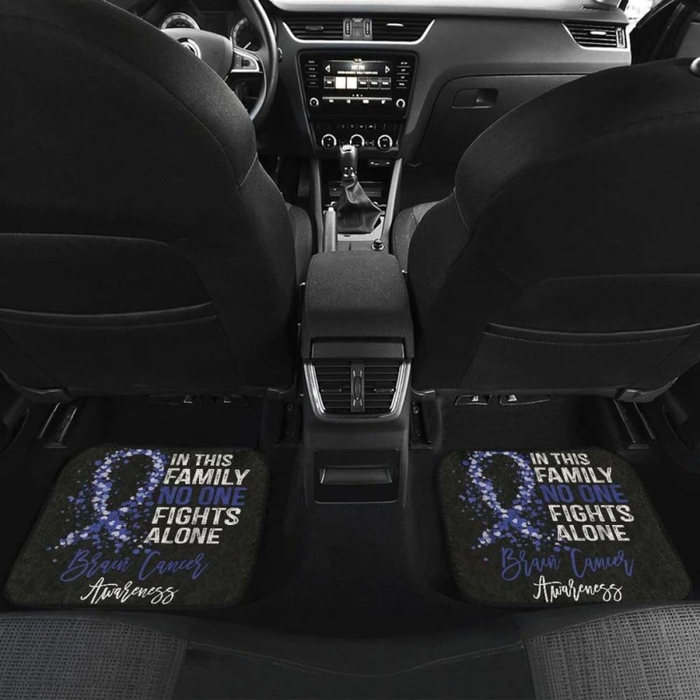 Brain Cancer No One Fights Alone Car Floor Mats 210101 - Non-Slip Custom Car Mats for SUV, Truck, Sedan - Perfect for Road Trips, Commuting & Daily Driving