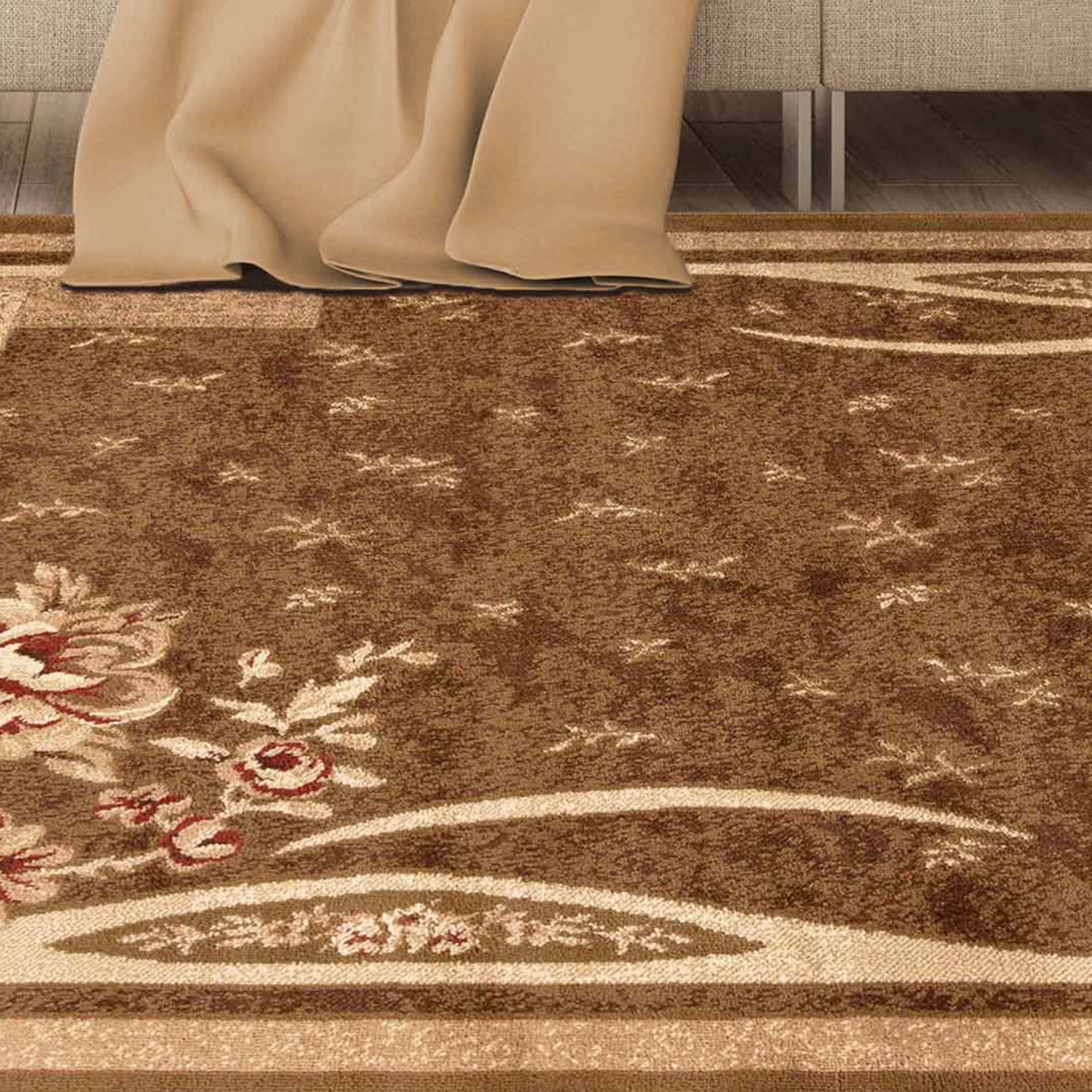 Stylish Minimalist Modern Floral Block Print Indoor Area Rug & Runner - Perfect for Living Room, Bedroom, Hallway Decor
