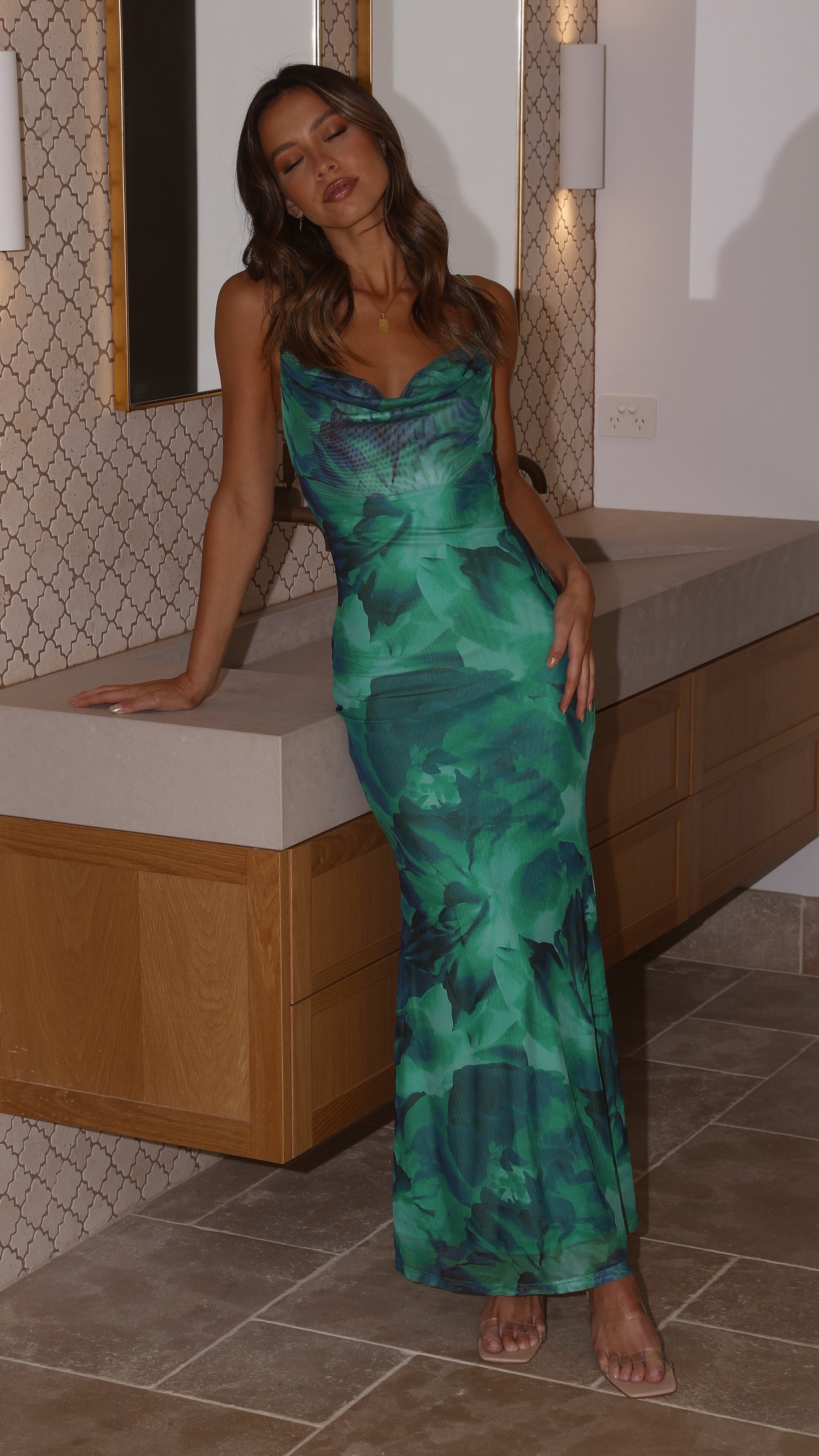 Kapri Slip Dress - Green Floral Print Women's Summer Dress | Perfect for Beach Vacation, Date Night & Casual Outings