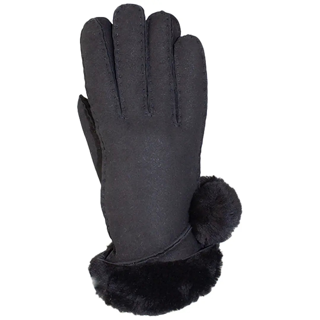 BOL Women's Pompom Hand-Stitched Merino Sheepskin Gloves - Soft Winter Warm Gloves for Women, Fashionable & Cozy Cold Weather Accessories - Perfect for Snow Days, Outdoor Activities & Holiday Gifts