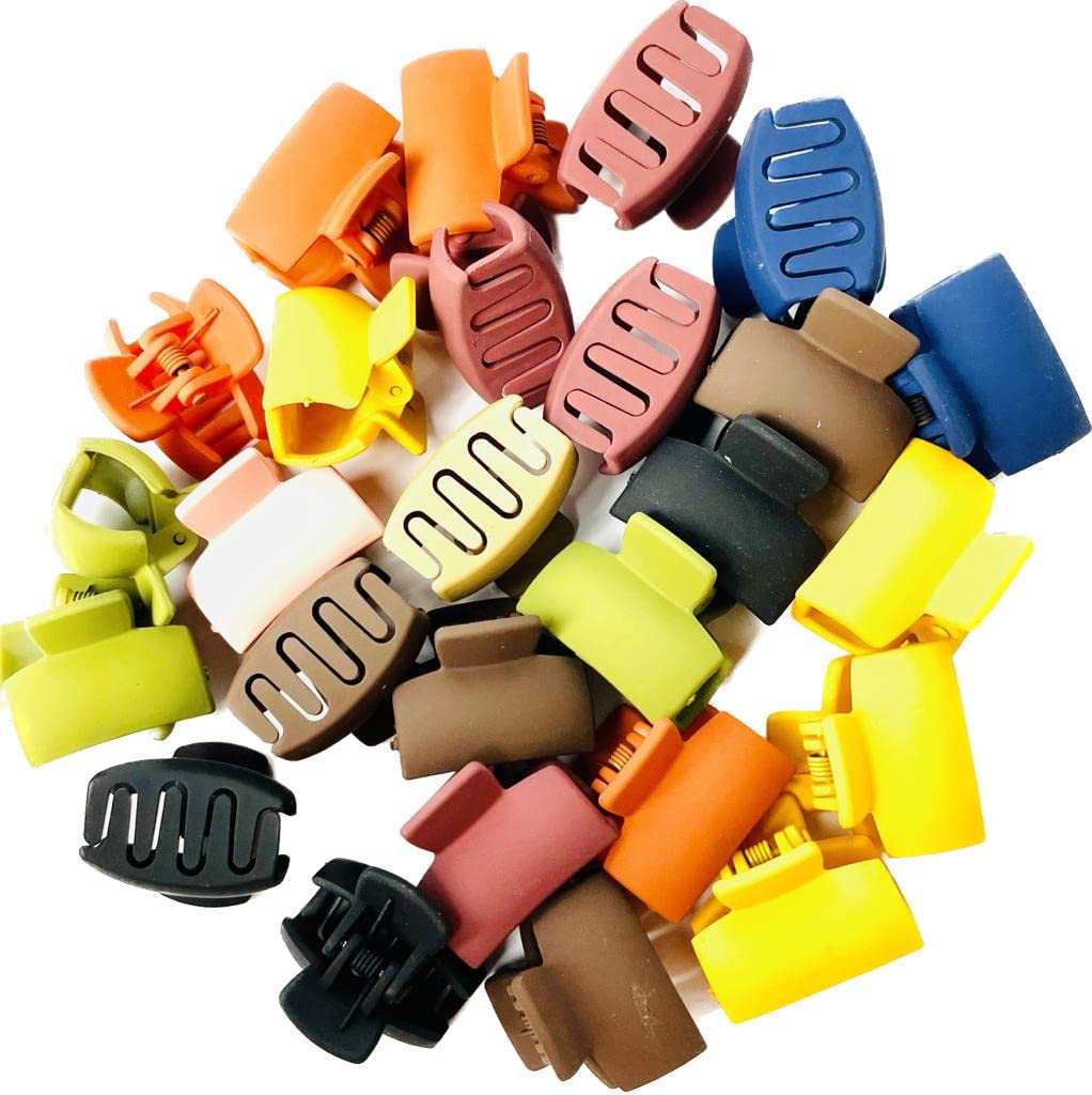 12 Pack Medium Hair Claw Clips for Women - Matte Finish Random Colors | Hair Accessories for Ponytails, Buns & Updos | PARTYCART Hair Clips