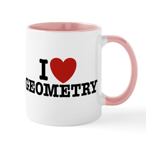 White/Pink Inside - I Love Geometry Mug