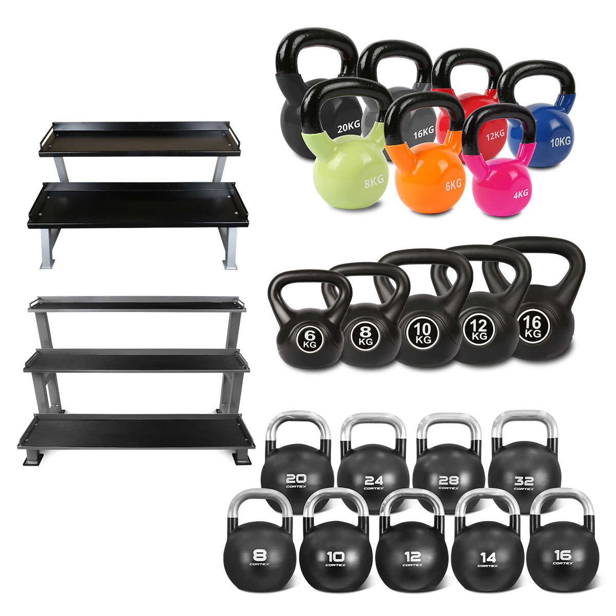 Custom Kettlebell Set for Home Gym - Build Your Own Weightlifting Package for Strength Training & Fitness Workouts