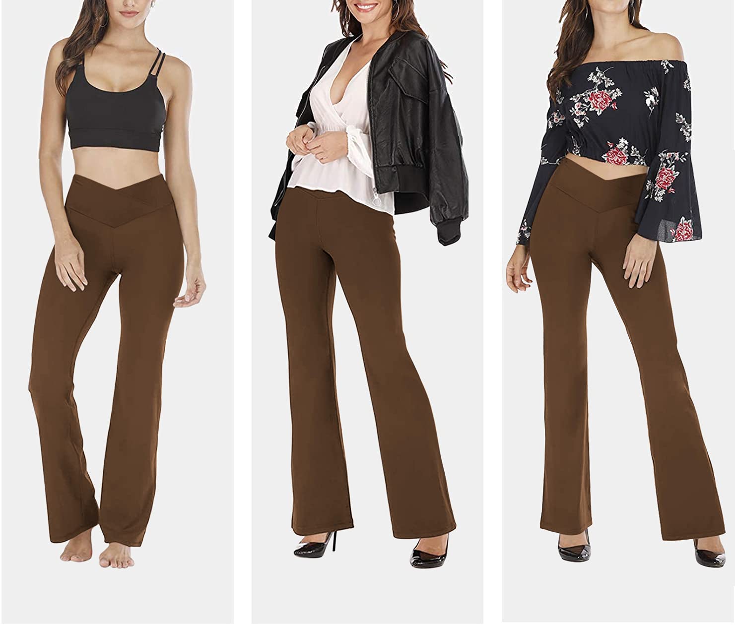 Esobo Women's High Waisted Bootleg Yoga Pants - Wide Leg Flare Workout Pants for Yoga, Gym & Office | Comfortable Bootcut Dress Pants for Casual & Professional Wear