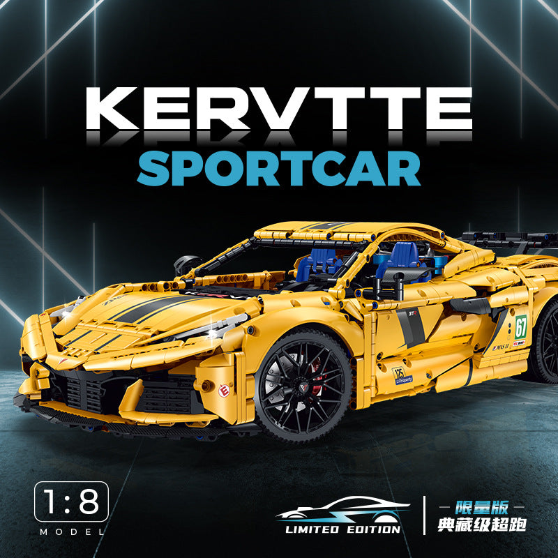 3788pcs GULY 10622 Corvette Supercar 18+ Model Building Kit - Collectible Sports Car Toy for Adults & Teens - Perfect for DIY Projects, Home Decor, and Gift Giving
