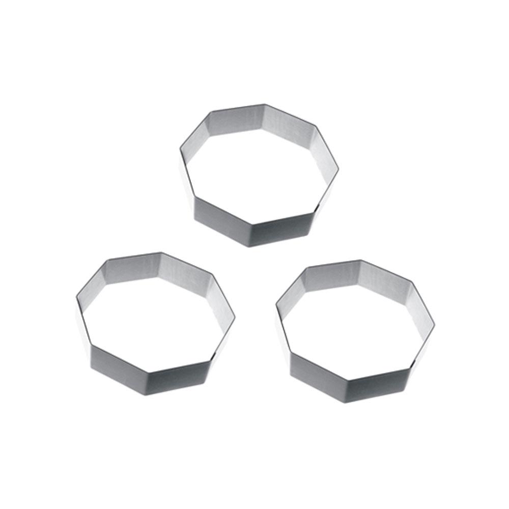 2 1/4 Inch High Octagon Mousse & Entremet Molds - Professional Baking Tools for Desserts, Cakes, and Pastries - Perfect for Home Bakers and Chefs