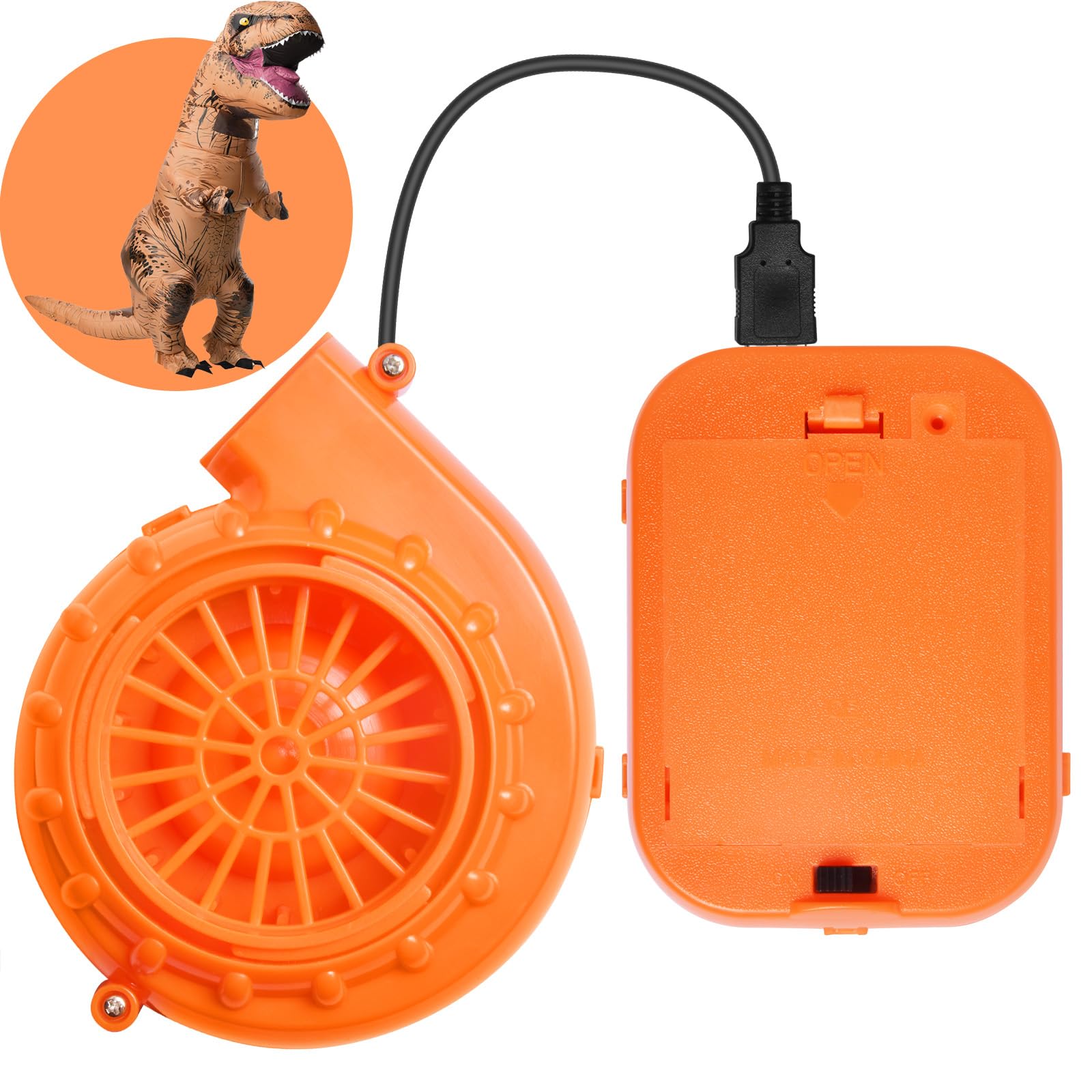 Replacement Inflatable Costume Fan - Mini Blower Pump for Dinosaur & Halloween Costumes - Perfect for Inflatable Halloween Decorations & Cosplay Events