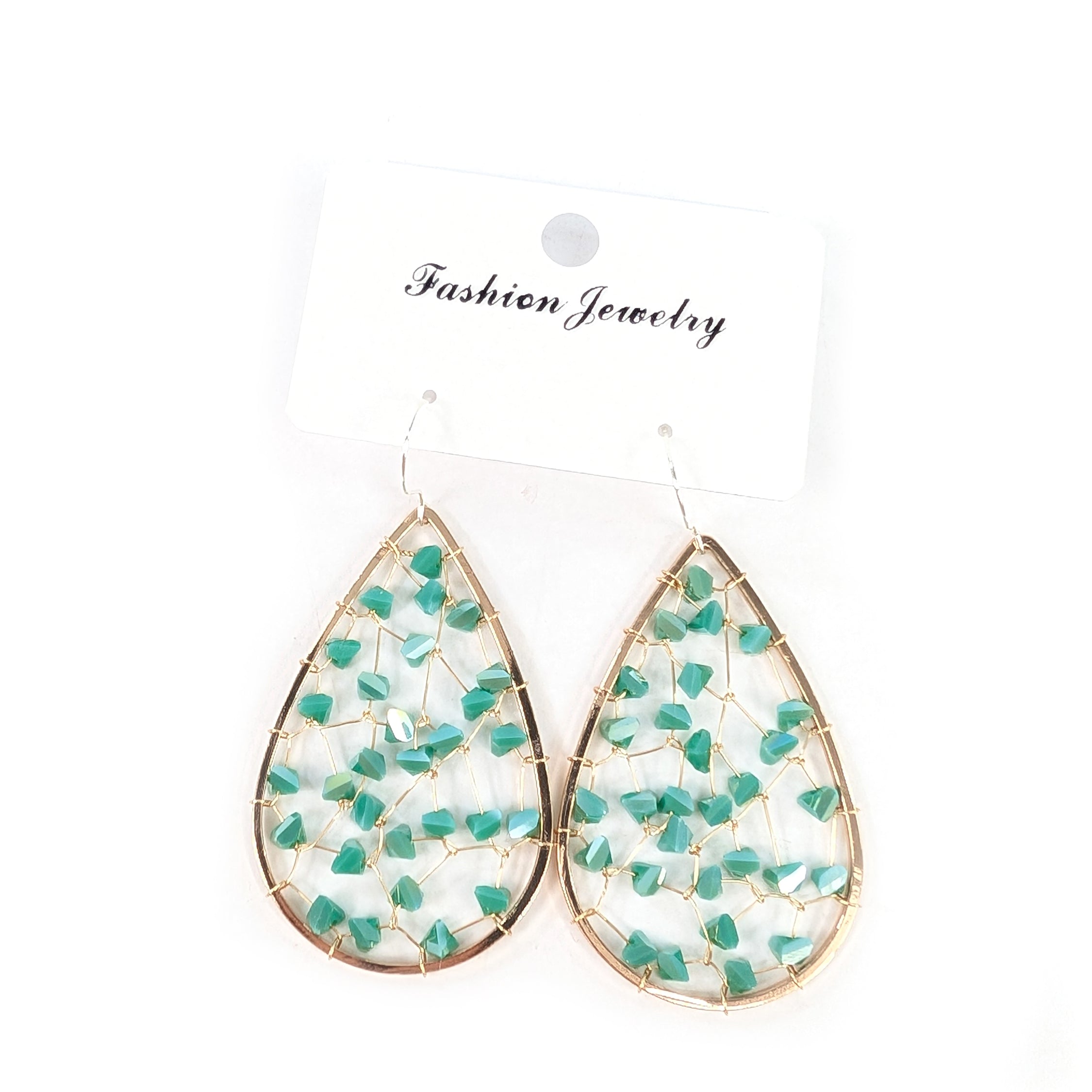Turquoise Blue Tear Drop Crystal Earrings for Women - Elegant Dangle Earrings for Party, Wedding & Special Occasions