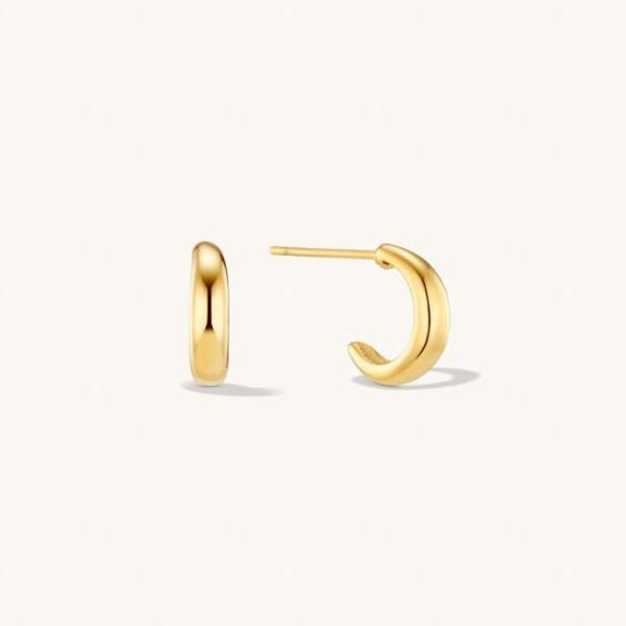 Classic Hoop Earrings for Women - 14K Gold Plated Dainty Huggie Hoops - Perfect for Everyday Wear, Parties & Gifting