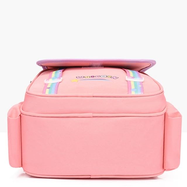 Unicorn Themed Girls Kids Backpack - 3D Cute Cartoon Kindergarten School Bag for Travel & Birthday Gifts (Light Pink) - Perfect for School, Daycare, Travel & Birthday Parties