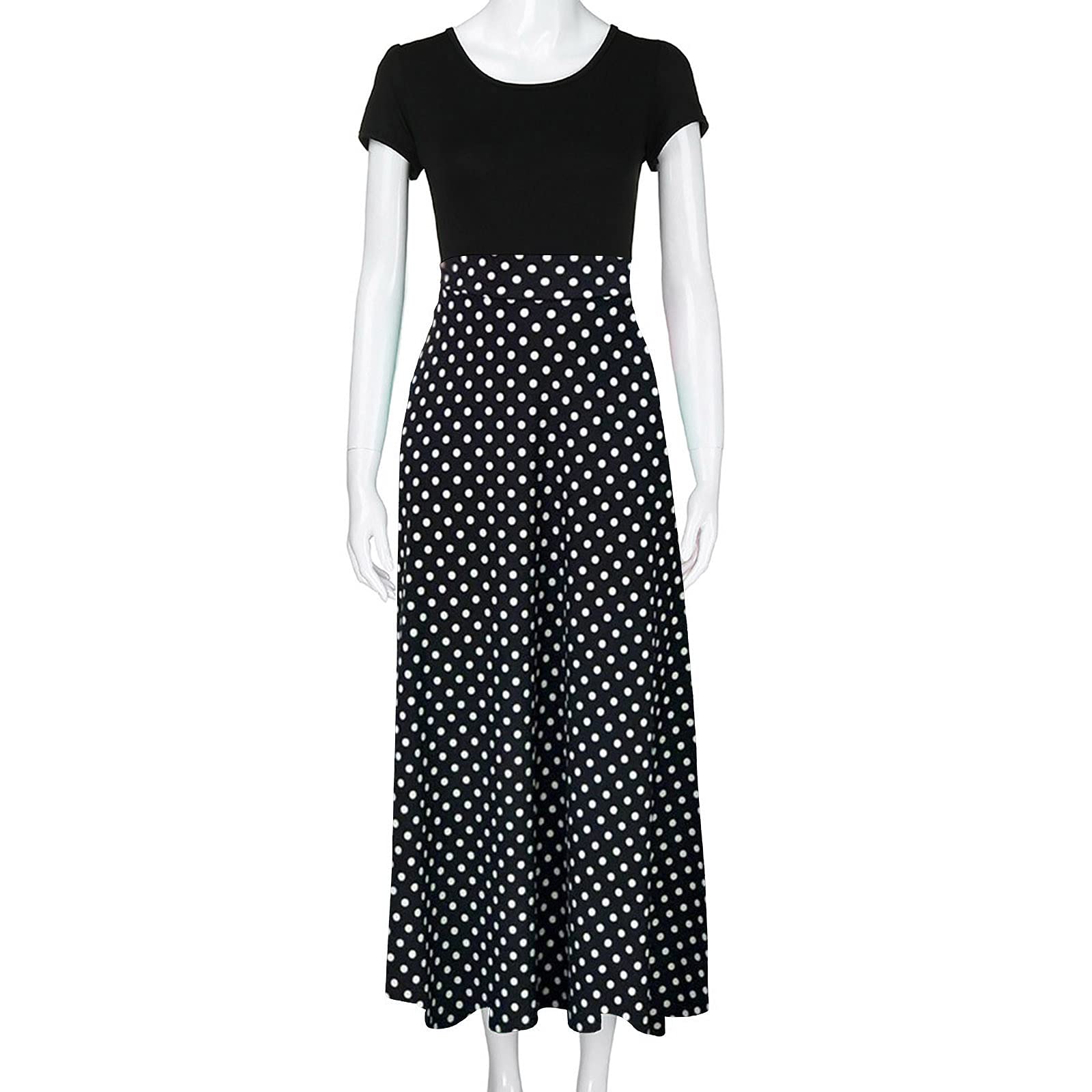 2024 Women's Summer Dresses - Floral Printed Short Sleeve Formal Graduation Dress Plus Size | Perfect for Beach Vacations, Garden Parties & Graduation Ceremonies