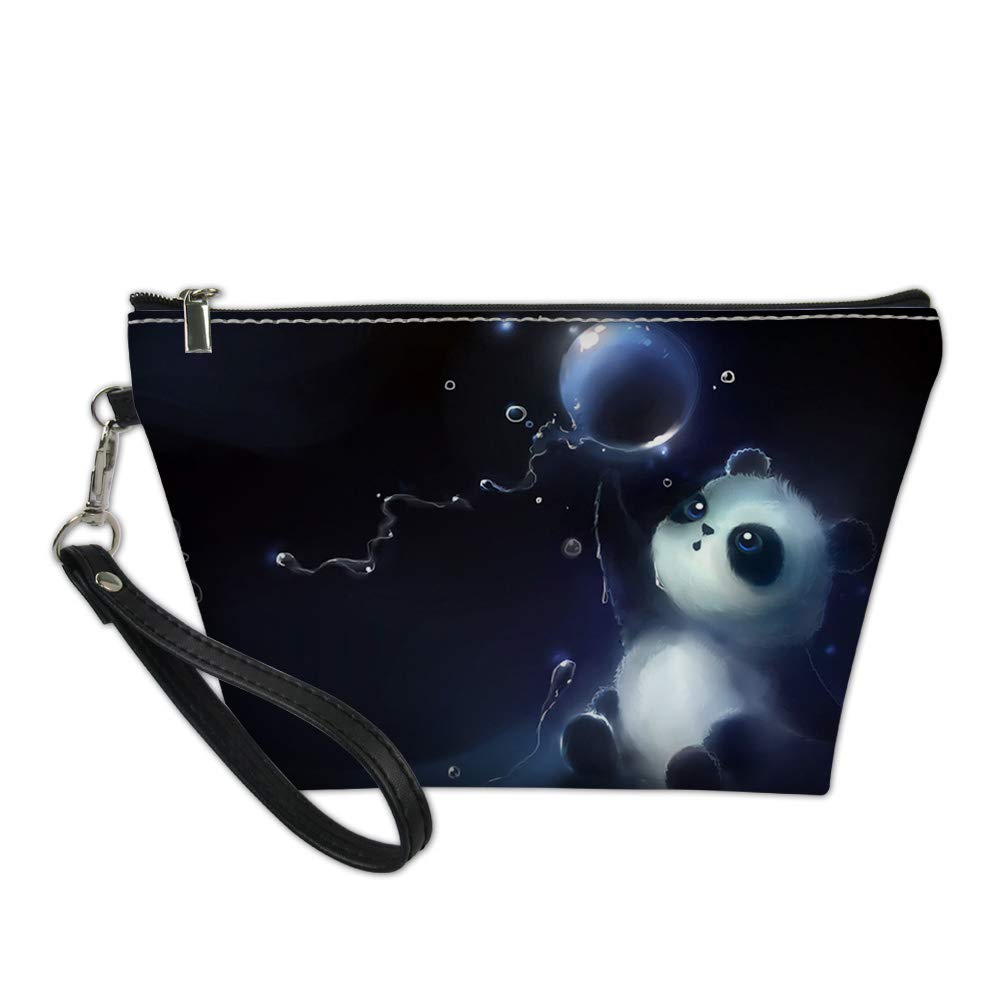 **AMZBeauty Cute Panda Makeup Bag - PU Leather Cosmetic Pouch for Travel, Toiletries & Storage - Zippered Organizer for Women (Perfect Gift for Travelers & Makeup Lovers)**    *(Use Case: Ideal for travel, gym, daily makeup storage, or as a stylish gift for birthdays, holidays, and special occasions.)*