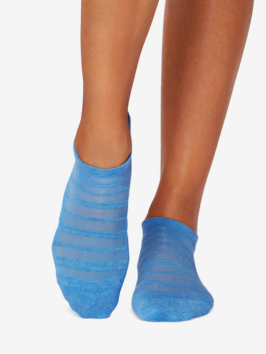 Tavi Noir Savvy Breeze Non-Slip Grip Socks for Women - Deep Navy Blue - Perfect for Yoga, Pilates, and Barre Workouts