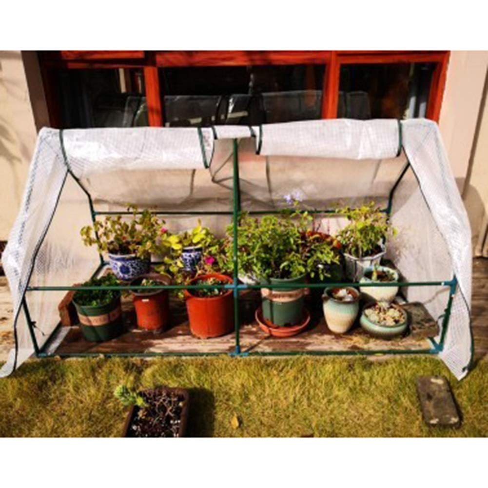 Portable Walk-in Plastic Greenhouse with Grid Design - Rainproof, Anti-Snow & Dust-Proof for Patio, Tomatoes & Plants (3 Sizes: 180x90x90cm, White) - Perfect for Home Gardening, Backyard Planting & Winter Protection