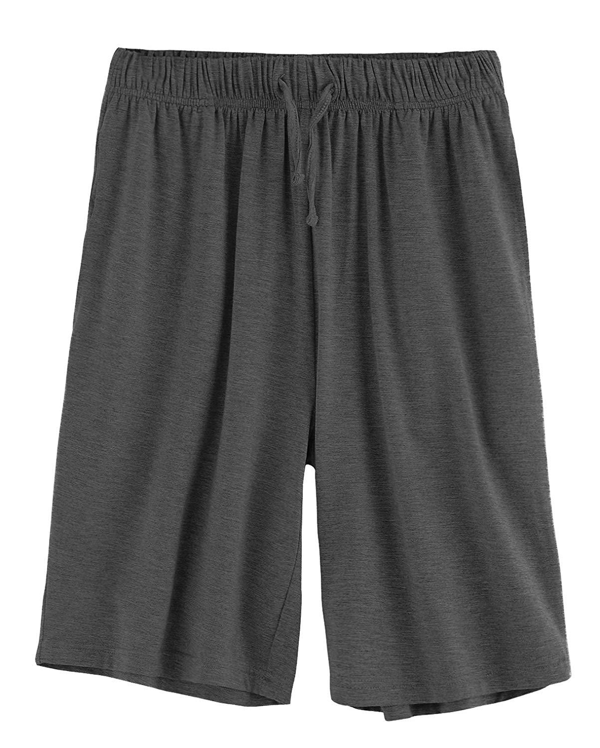 Breathable Men's Bamboo Sleep Shorts - Soft & Loose Lounge Pajama Shorts for Comfortable Nightwear & Relaxing at Home