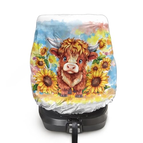 Sunflower Highland Cow