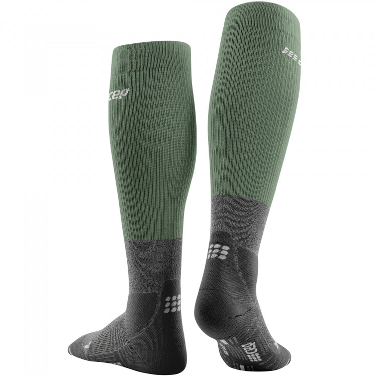 CEP Women's Hiking Merino Wool Socks - Breathable & Moisture-Wicking for Outdoor Adventures (Green/Grey) | Perfect for Hiking, Camping & Winter Sports