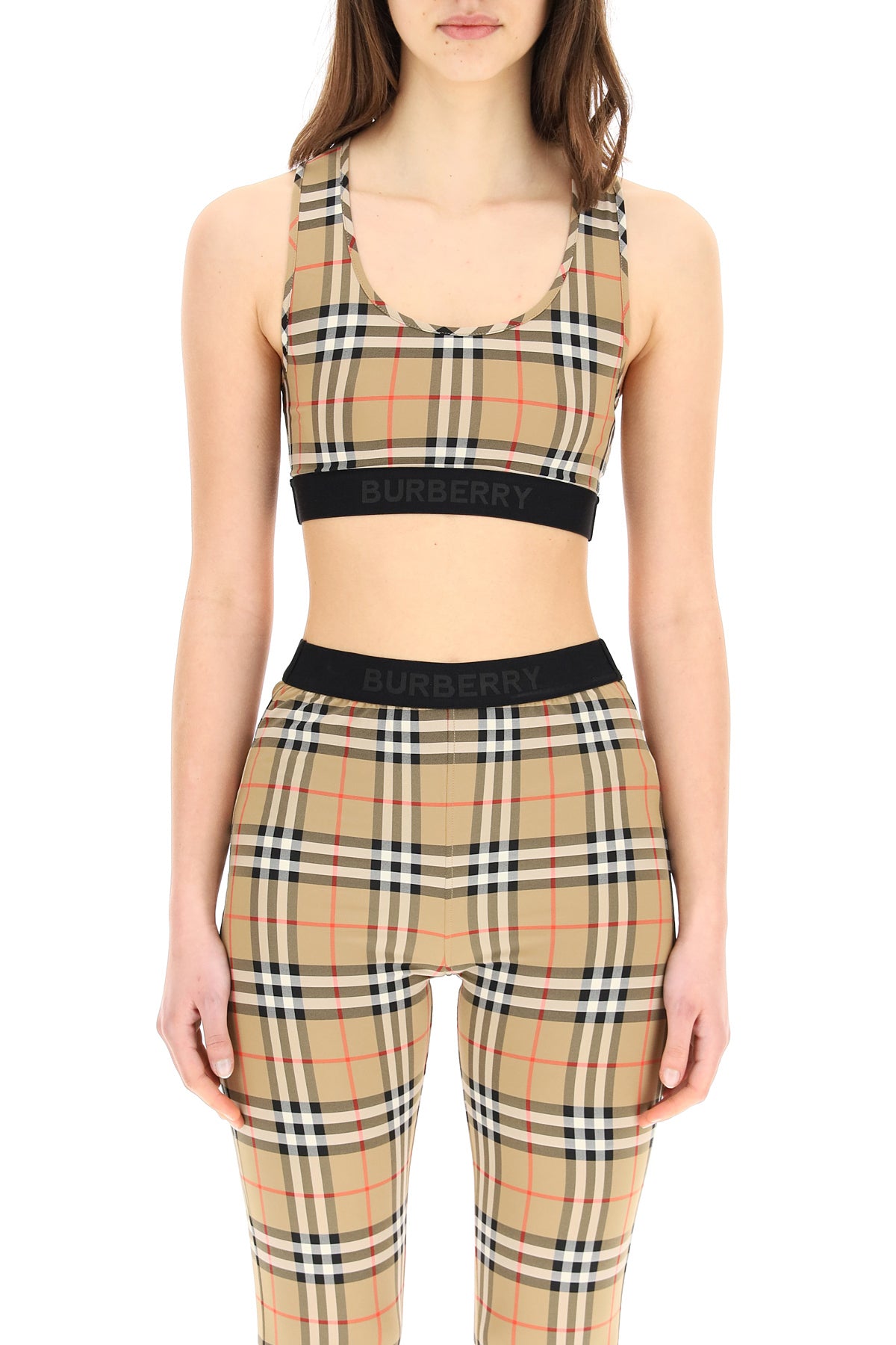 Burberry Dalby Check Sport Top for Women - Classic Plaid Design, Breathable & Comfortable - Perfect for Gym, Running & Casual Wear
