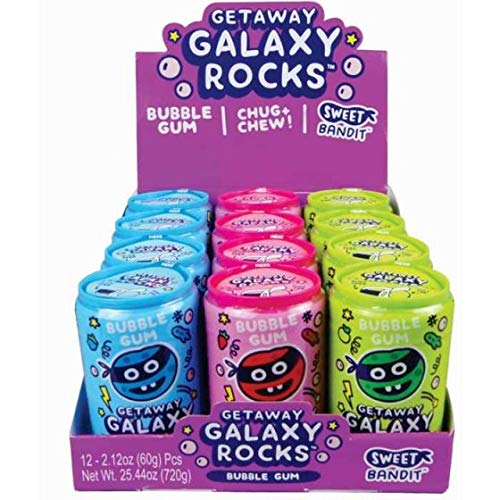 Galaxy Rocks Bubble Gum Candy - 12 Pack for Kids Party Favors