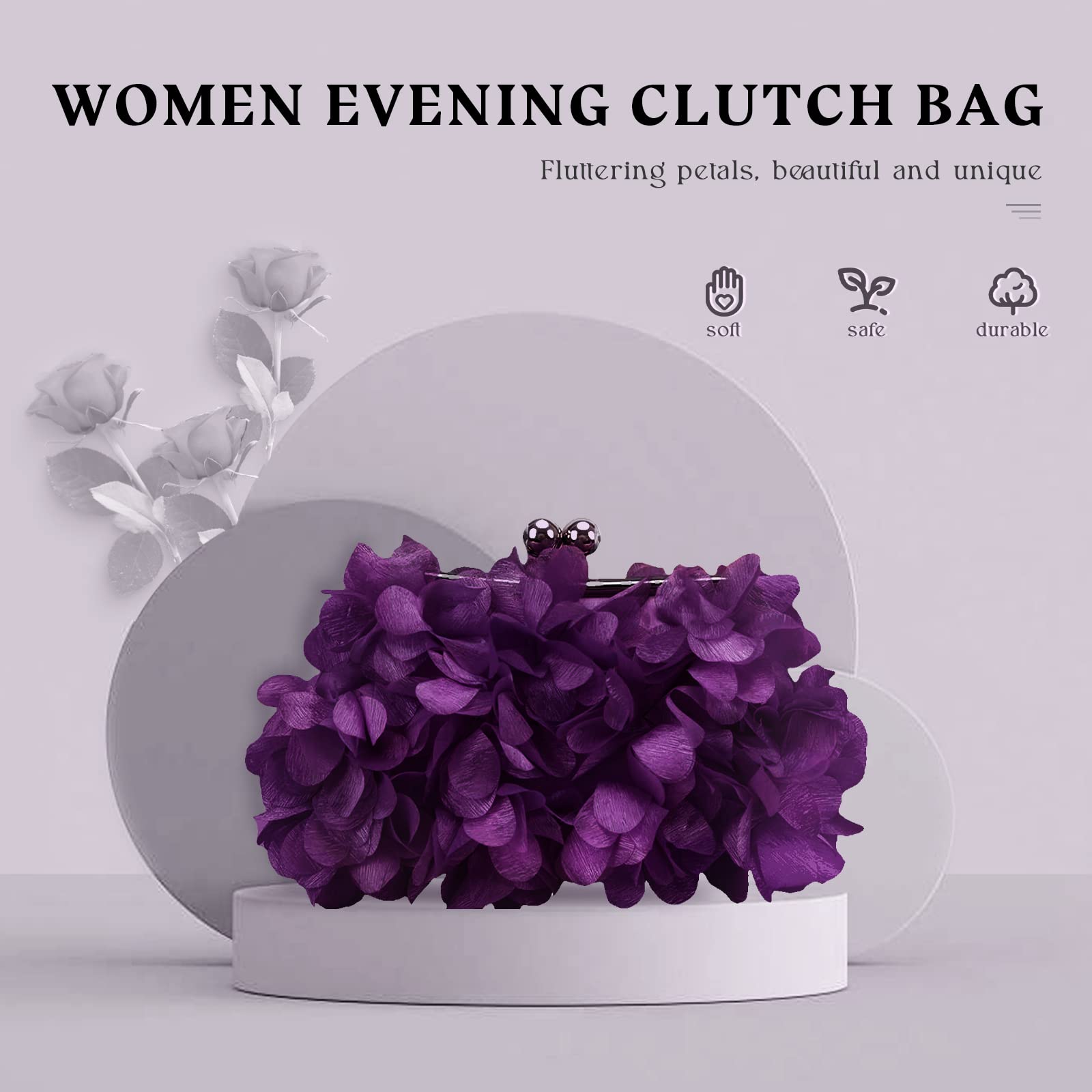 Elegant Women's Evening Purse - Small Floral Clutch Bag with Detachable Chain for Wedding, Party, Prom | Perfect for Formal Events, Date Nights & Special Occasions