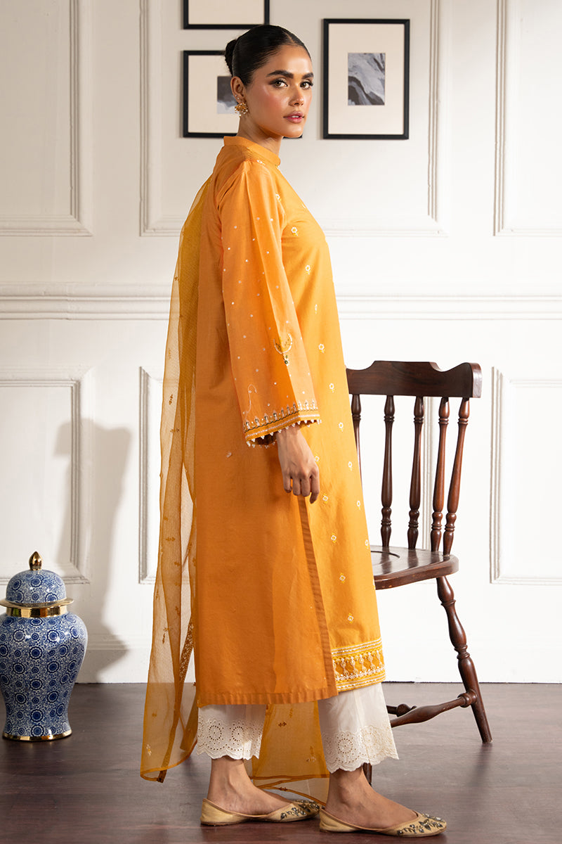 HONEY GOLD 2 Piece Women's Ethnic Outfit Set (Kurta Shirt & Dupatta Scarf) - Traditional Indian Pakistani Wear for Festivals, Weddings & Special Occasions