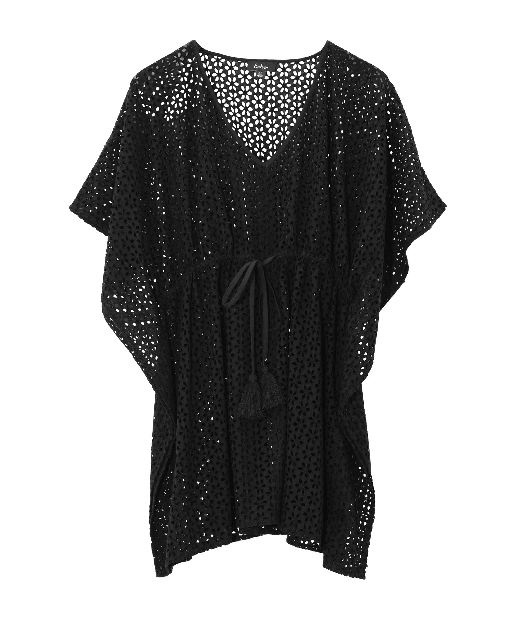 Elegant Eyelet Butterfly Caftan Dress - Flowy Boho Maxi Dress for Women - Perfect for Beach, Vacation & Summer Outfits