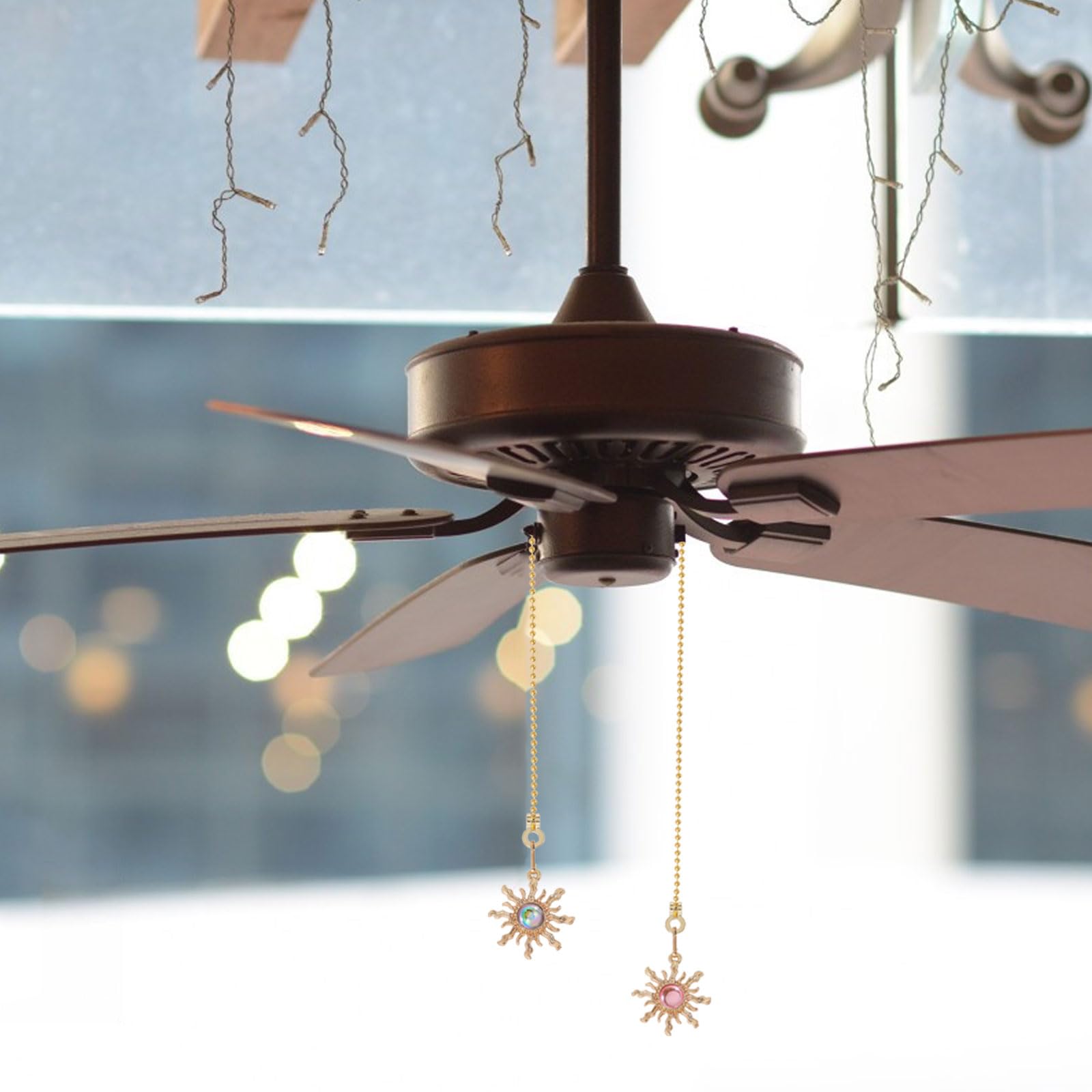 GLOBLELAND 6-Pack Alloy Resin Ceiling Fan Pull Chain Extenders - Decorative Light Pull Chains with Connectors for Ceiling Fans & Lights | Perfect for Bedroom, Living Room & Outdoor Patio Fans