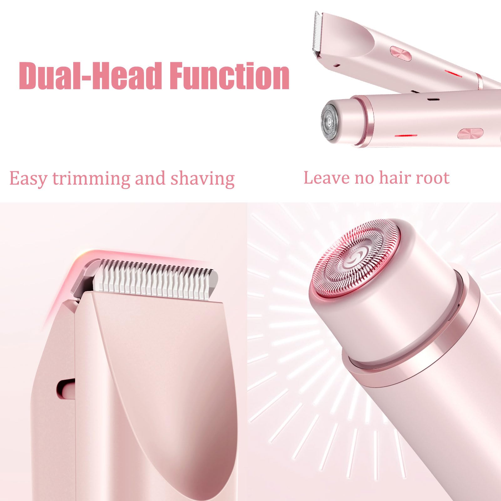Pink Galaxy Electric Razor for Women - Dual Head 2-in-1 Wet & Dry Shaver - Waterproof Lady Shaver with Comfortable Design - Perfect for Legs, Underarms & Bikini Area (Purple)