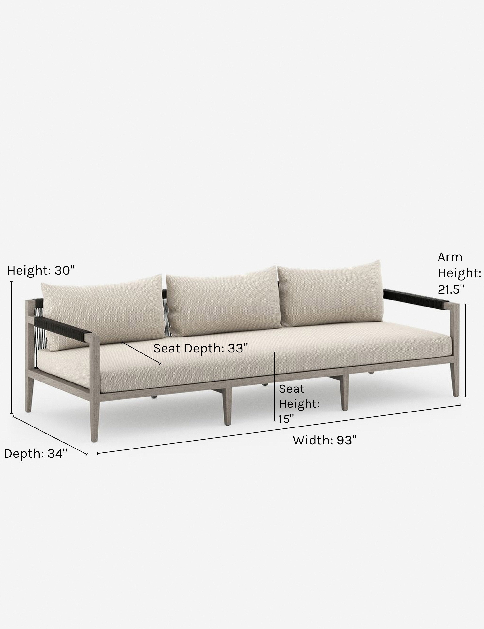 Cadenza Indoor Outdoor Sofa - Waterproof & Weather-Resistant Patio Furniture for Living Room, Garden, and Poolside Relaxation
