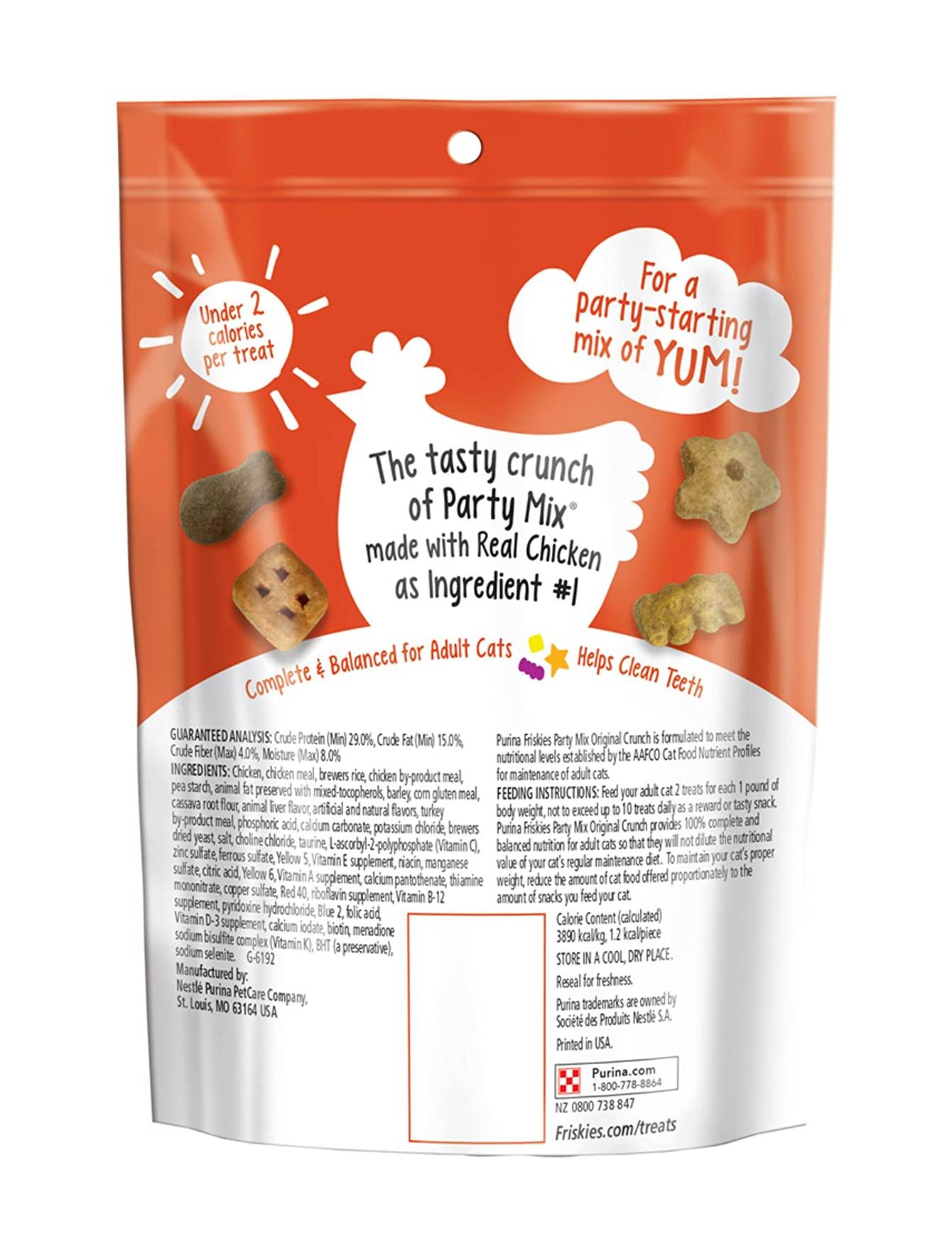 Friskies Party Mix Original Crunch Cat Treats 60g - Irresistible Crunchy Snacks for Cats - Perfect for Training, Rewards & Playtime