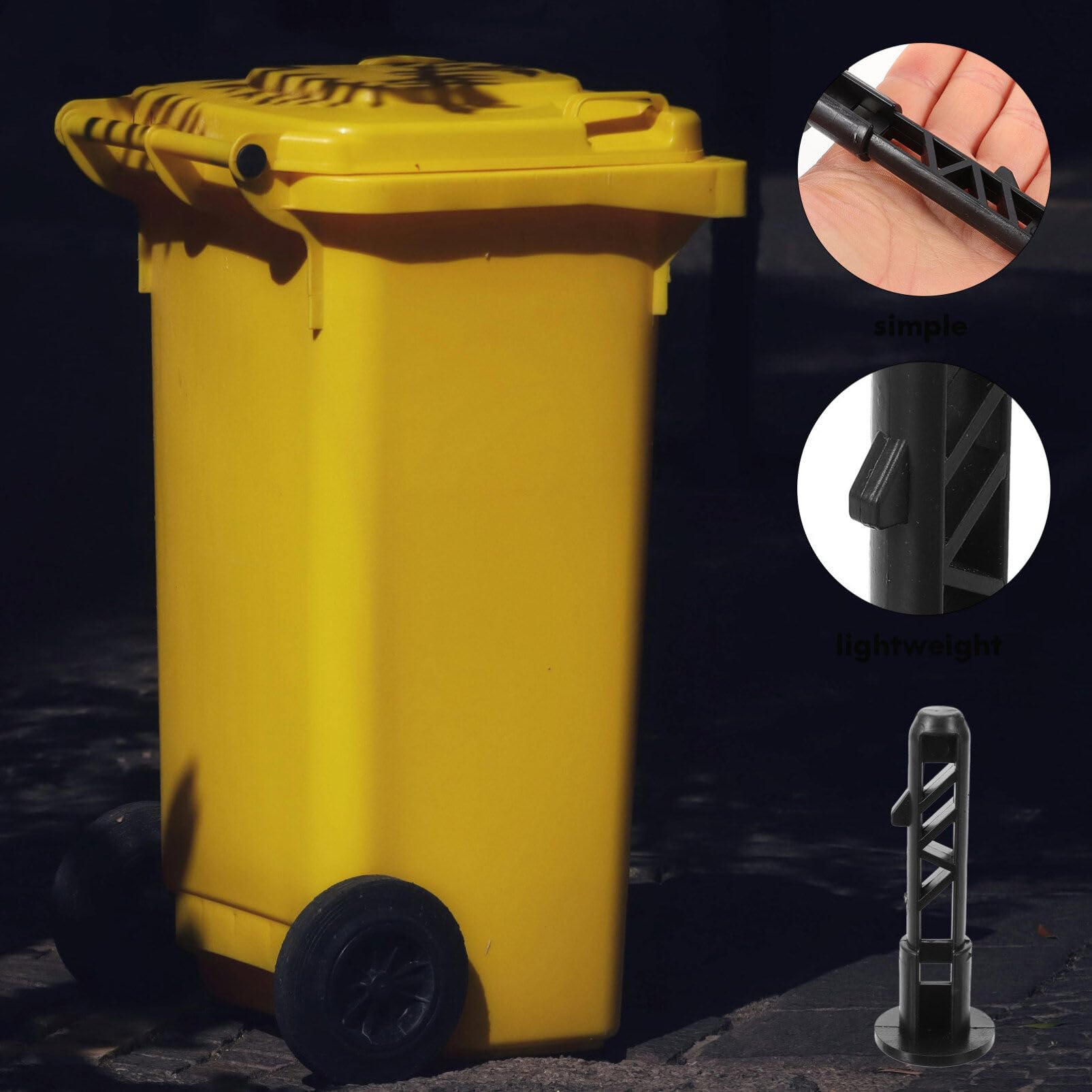 iplusmile 4Pcs Wheelie Bin Lid Hinge Pins - Heavy Duty Trash Can Lid Accessories, Replacement Connecting Pins for Outdoor Wheeled Garbage Bins - Perfect for Household & Commercial Use in Backyards, Parks, and Waste Management Areas